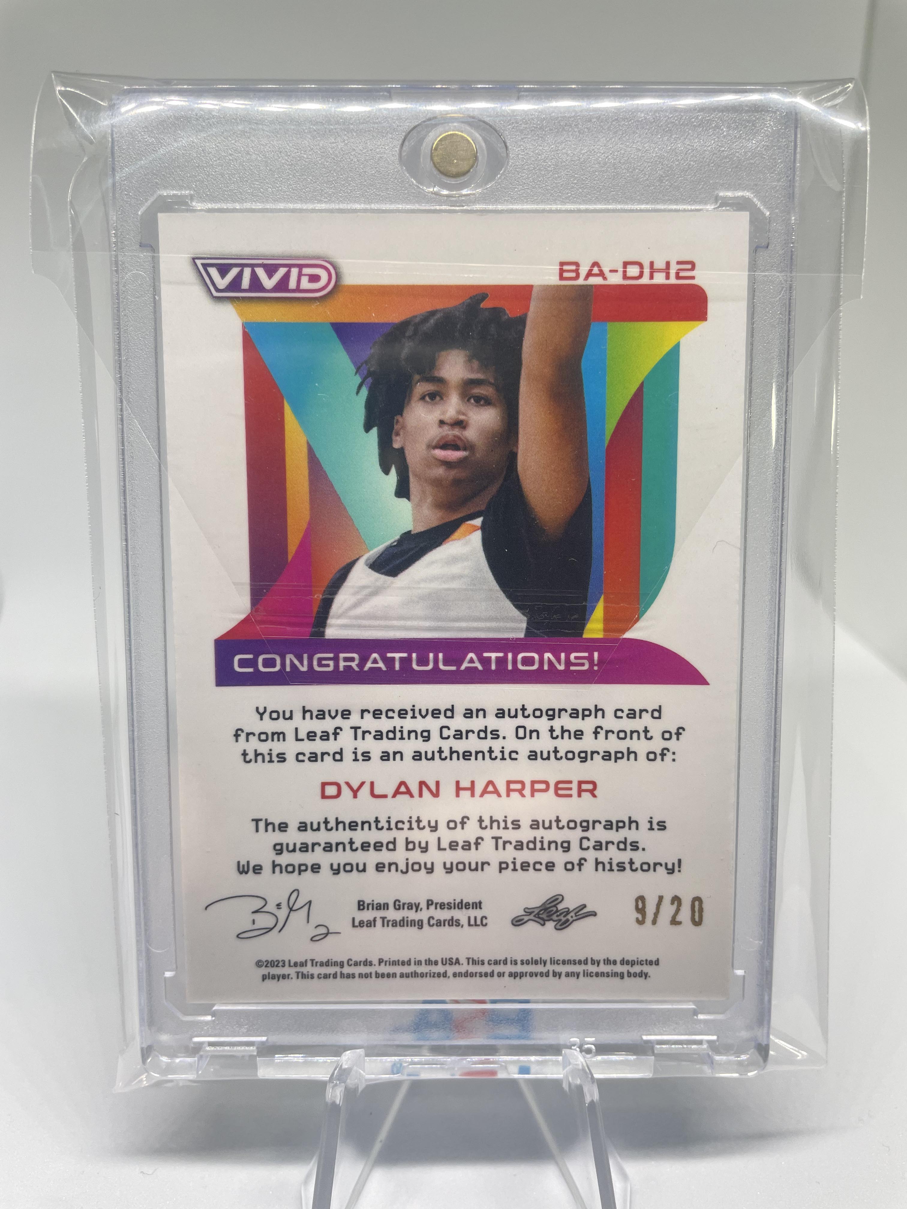 2022-23 Leaf Vivid Dylan Harper Black Prizm Rookie Auto /20