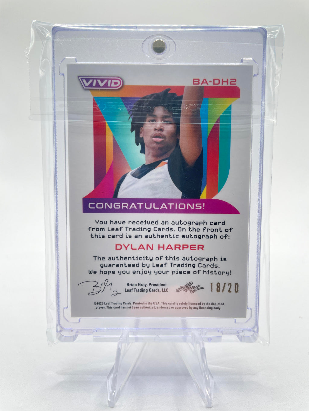 2022-23 Leaf Vivid Dylan Harper Black Prizm Rookie Auto /20