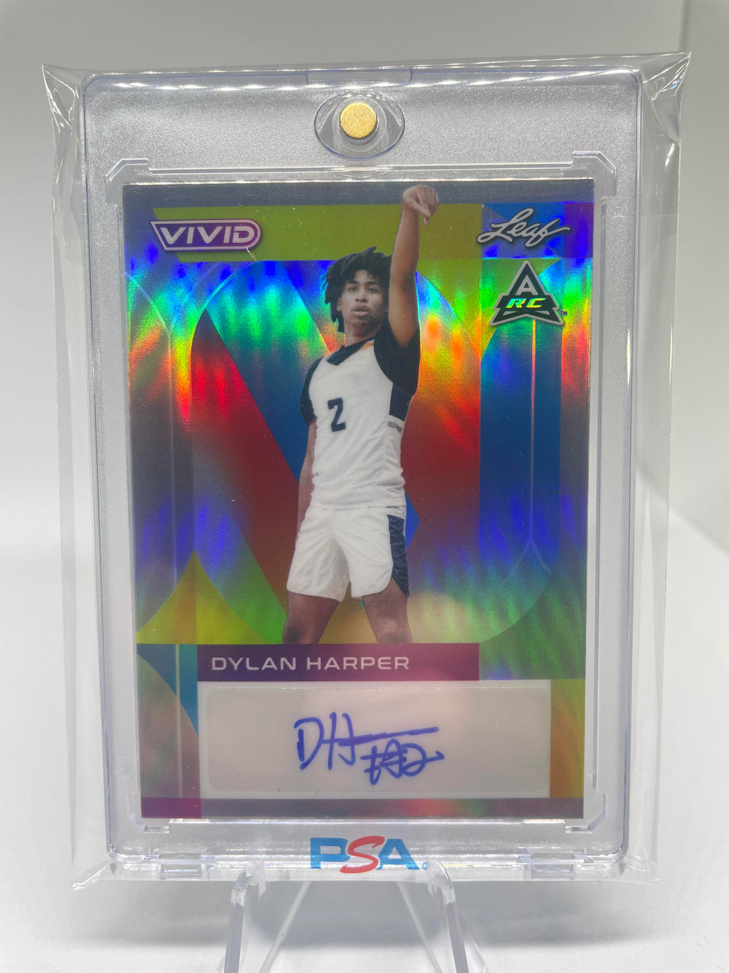 2022-23 Leaf Vivid Dylan Harper Grey Prizm Rookie Auto /40