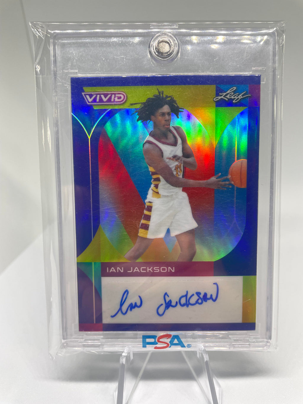 2022-23 Leaf Vivid Ian Jackson Navy Blue Prizm Rookie Auto /30