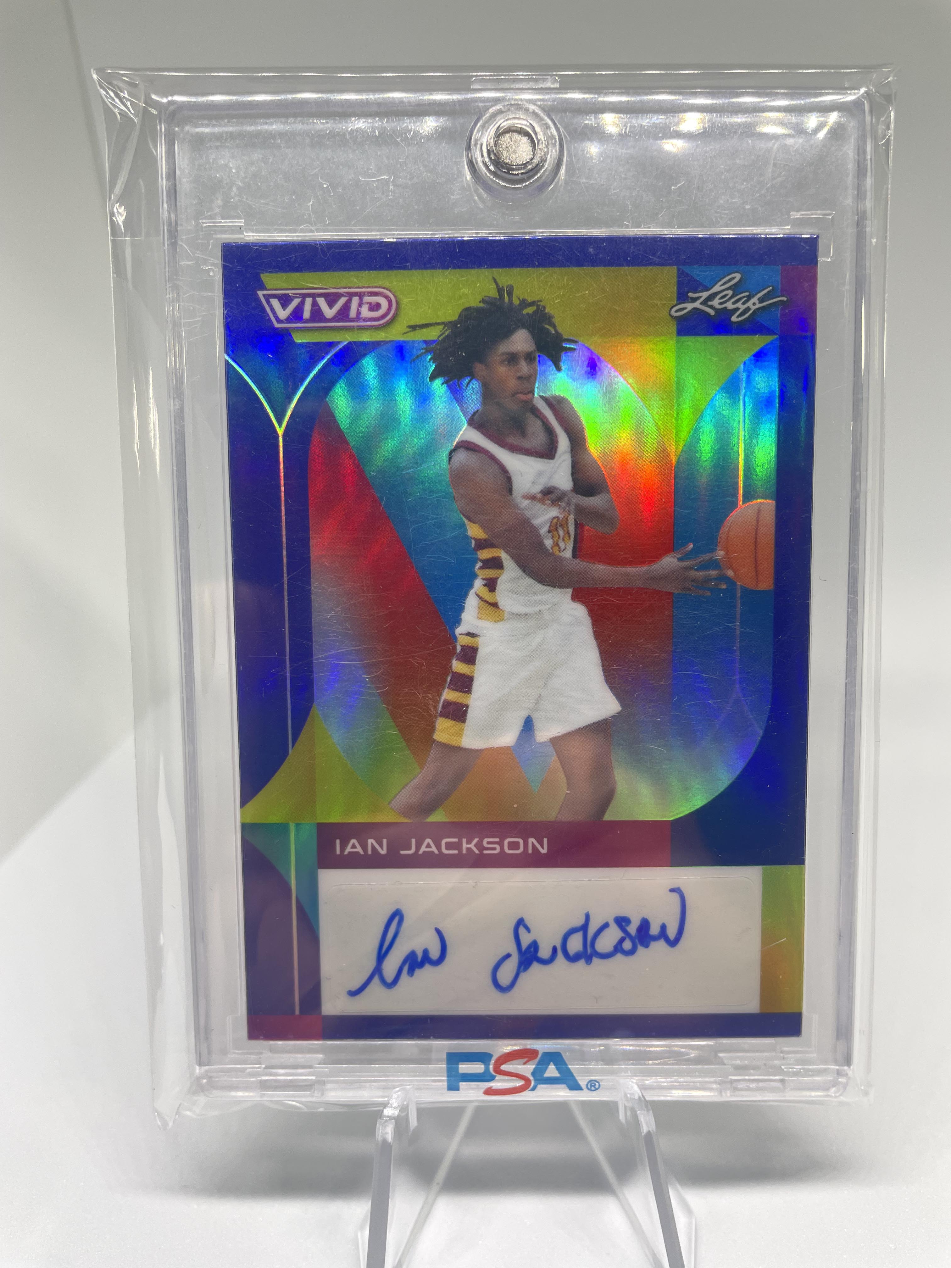 2022-23 Leaf Vivid Ian Jackson Navy Blue Prizm Rookie Auto /30