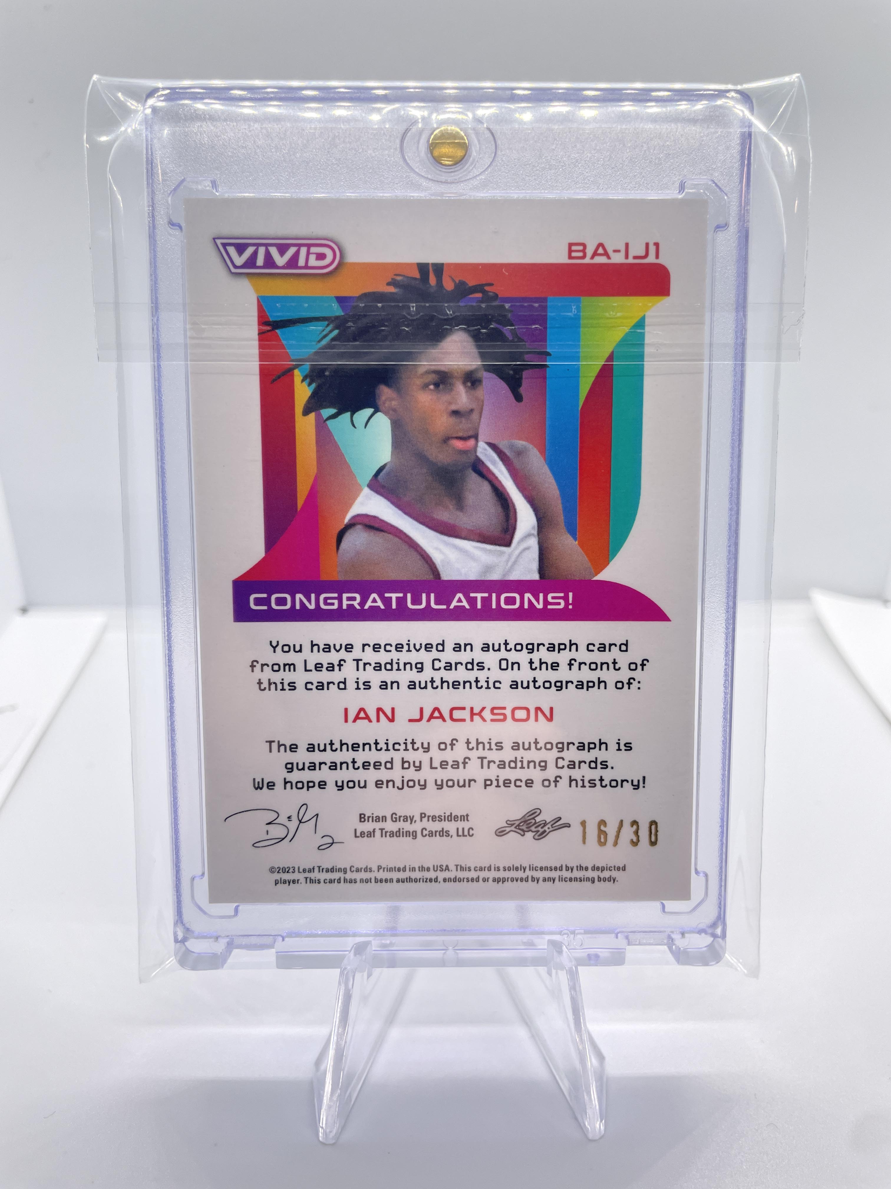 2022-23 Leaf Vivid Ian Jackson Navy Blue Prizm Rookie Auto /30