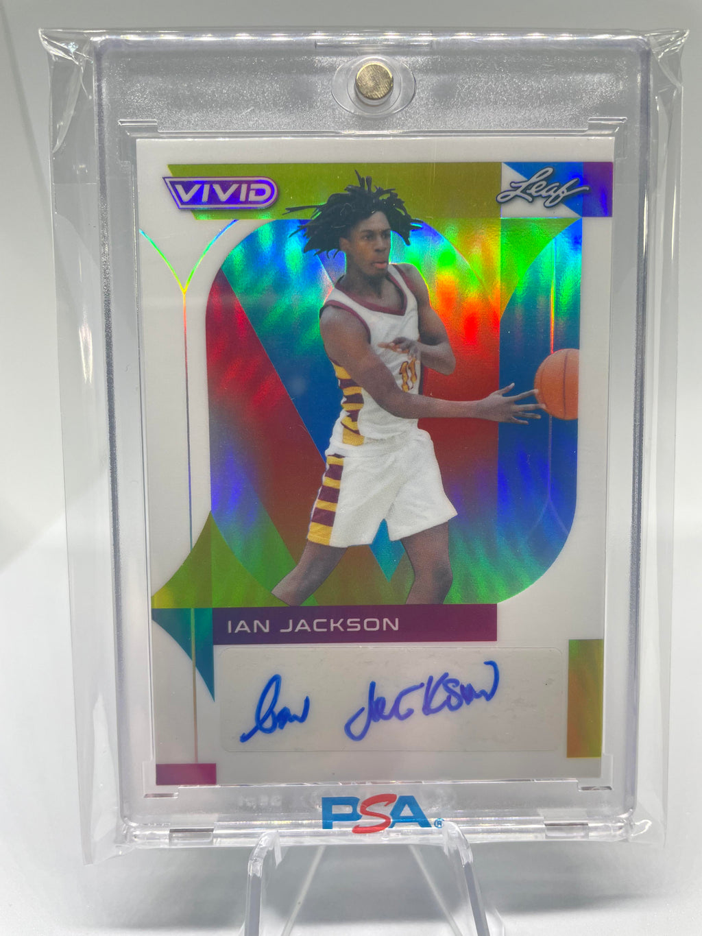2022-23 Leaf Vivid Ian Jackson White Prizm Rookie Auto /25