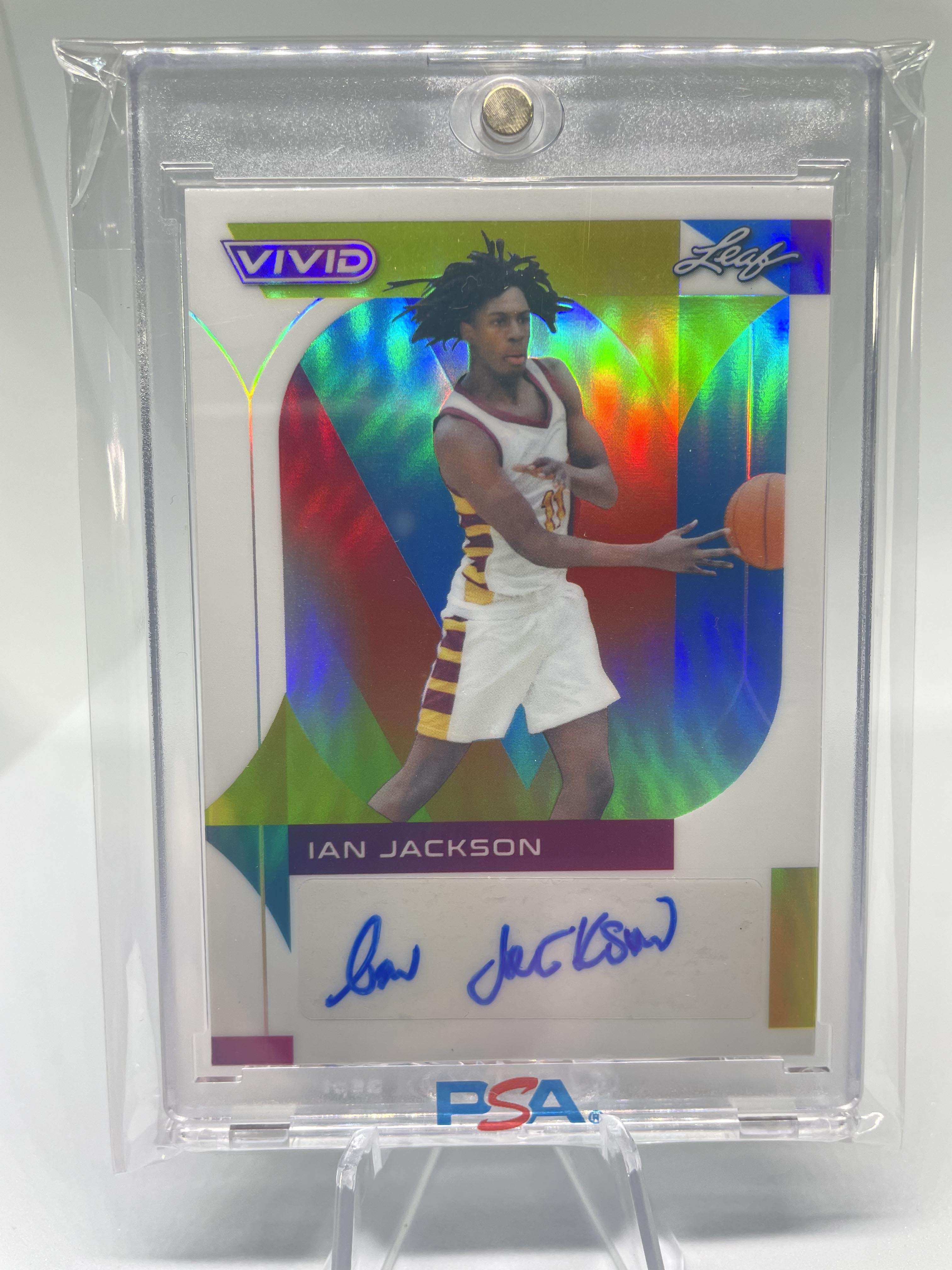 2022-23 Leaf Vivid Ian Jackson White Prizm Rookie Auto /25