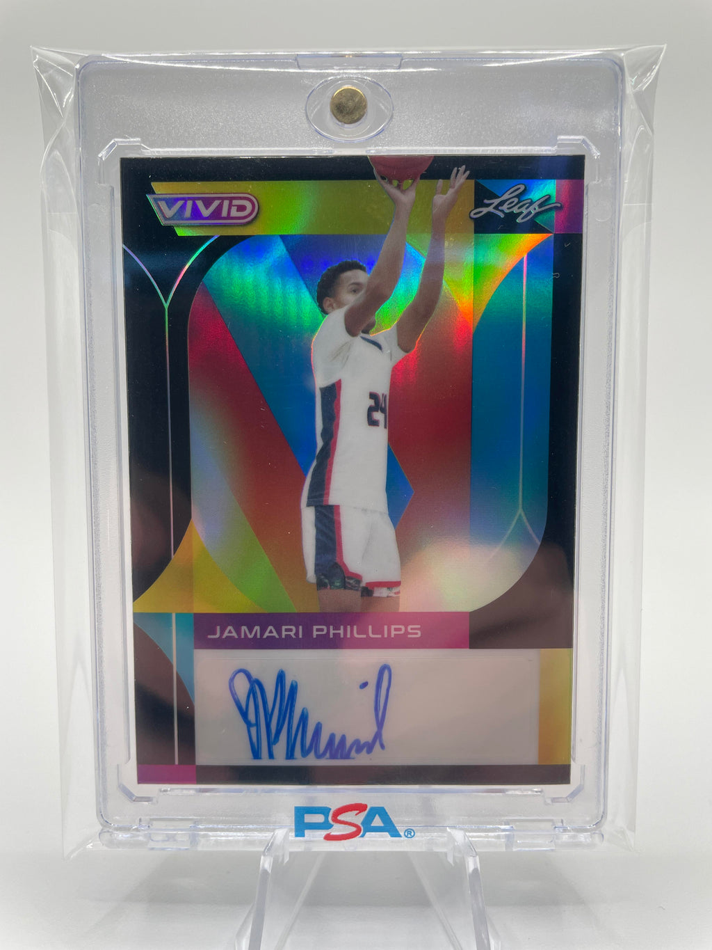 2022-23 Leaf Vivid Jamari Phillips Black Prizm Rookie Auto /20