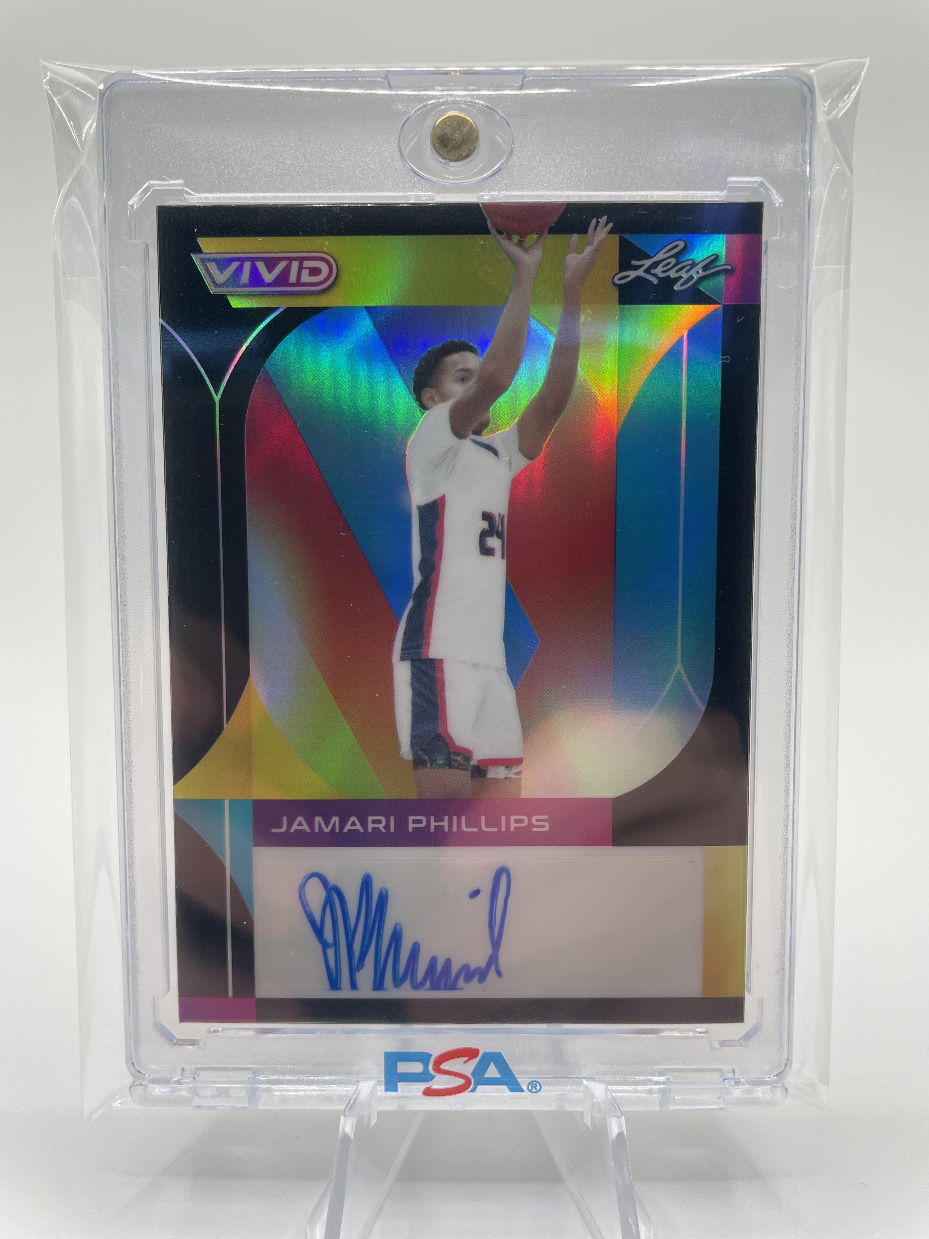 2022-23 Leaf Vivid Jamari Phillips Black Prizm Rookie Auto /20