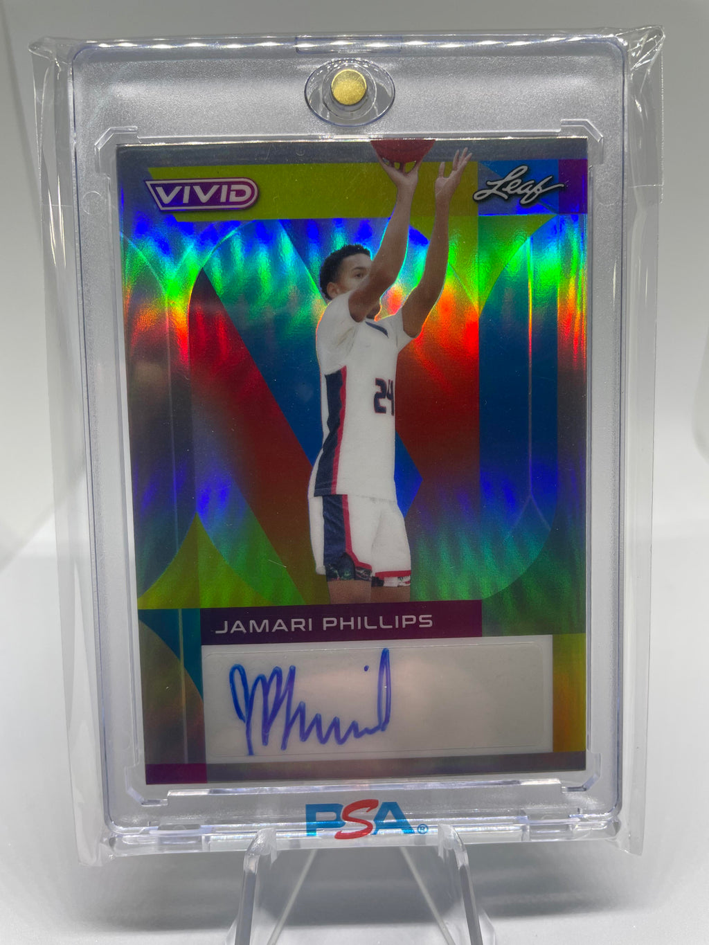 2022-23 Leaf Vivid Jamari Phillips Grey Prizm Rookie Auto /40
