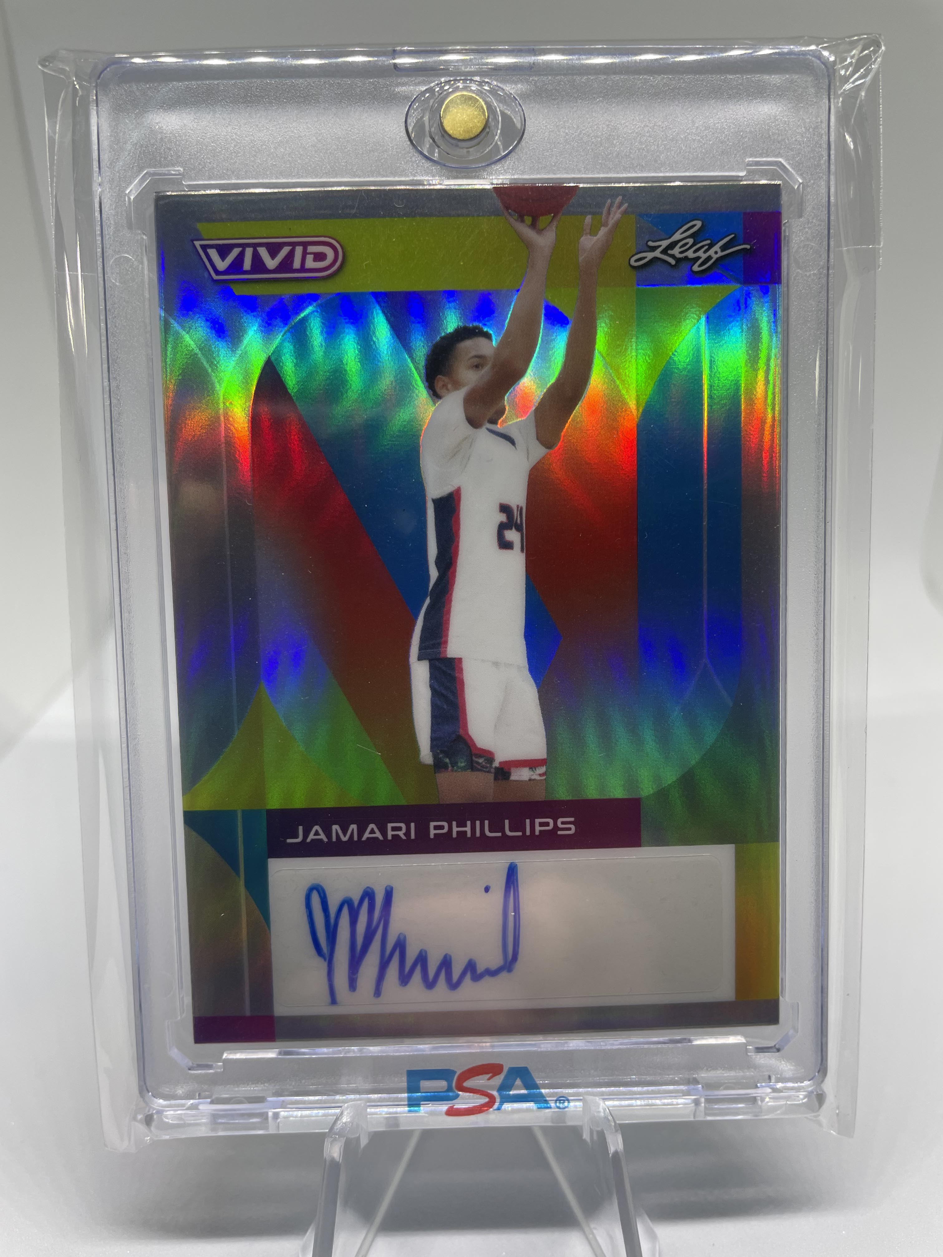2022-23 Leaf Vivid Jamari Phillips Grey Prizm Rookie Auto /40