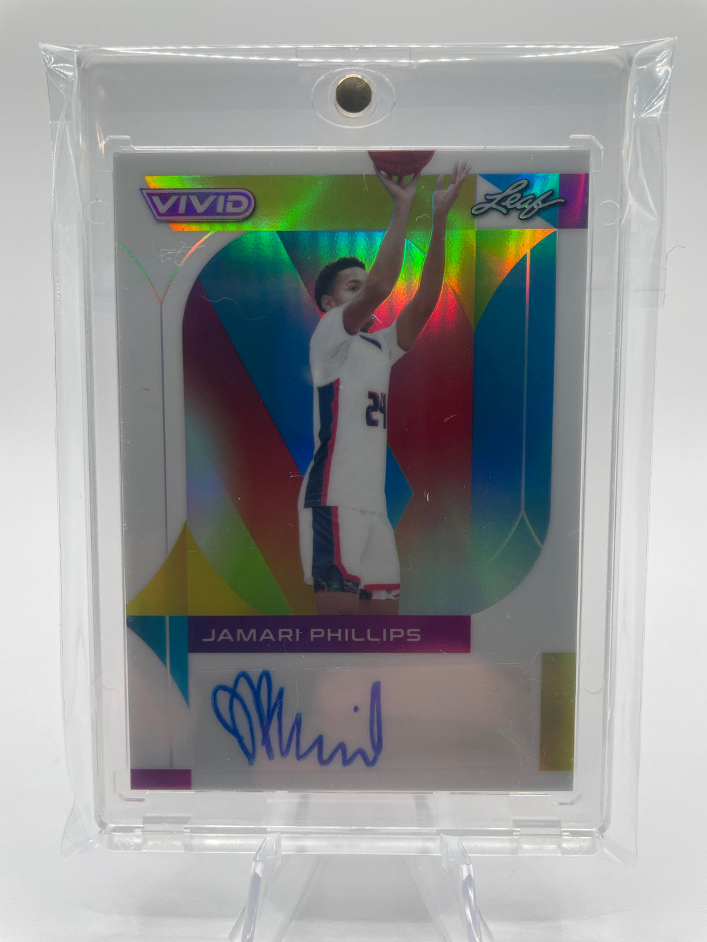 2022-23 Leaf Vivid Jamari Phillips White Prizm Rookie Auto /15