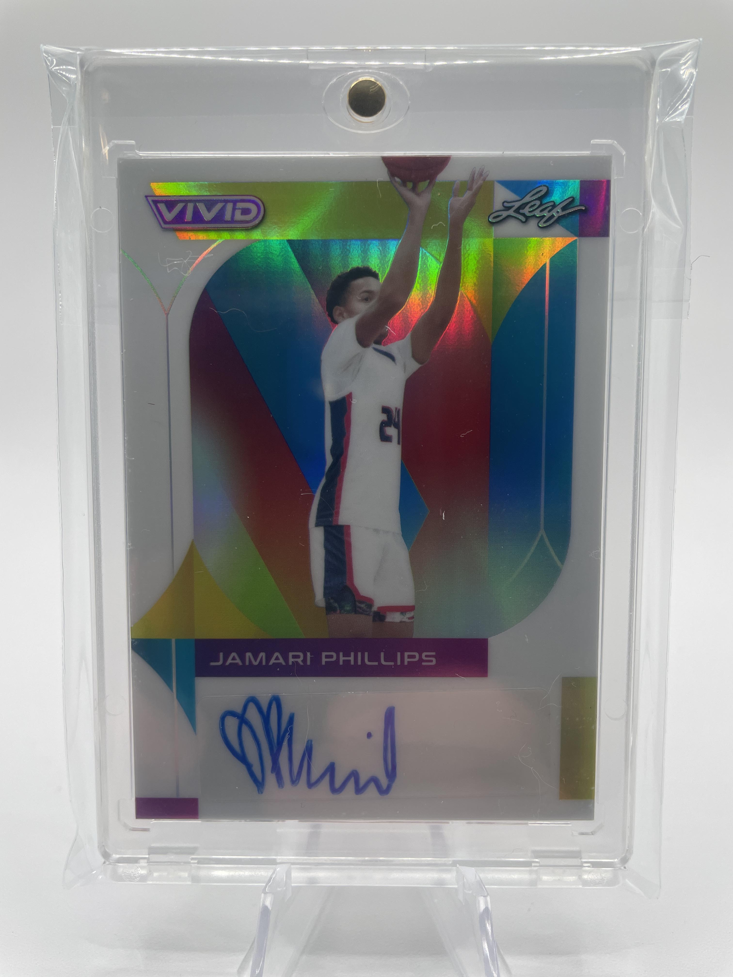 2022-23 Leaf Vivid Jamari Phillips White Prizm Rookie Auto /15