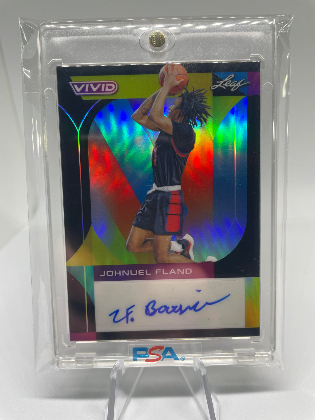 2022-23 Leaf Vivid Johnuel Fland Black Prizm Rookie Auto /20