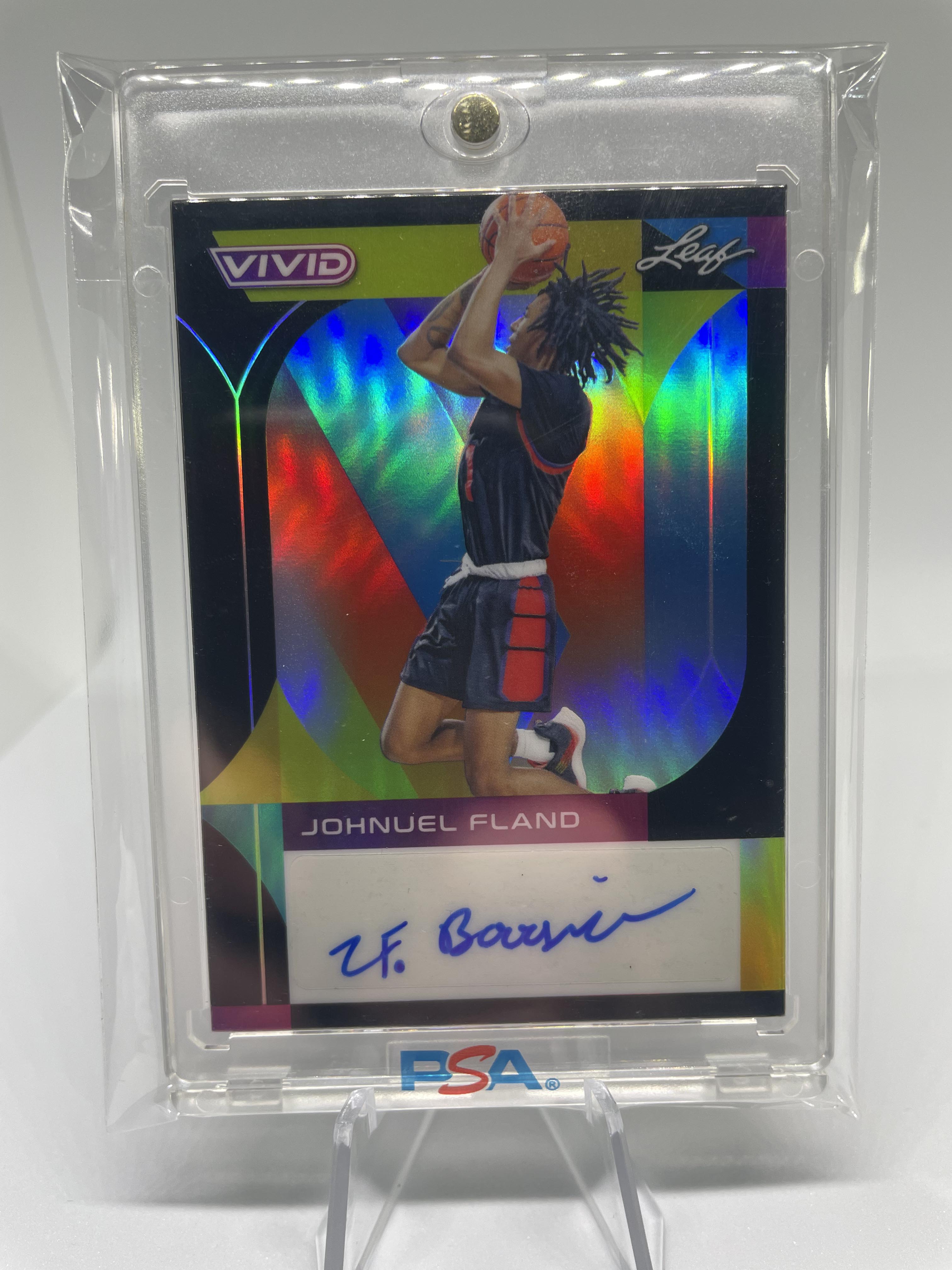 2022-23 Leaf Vivid Johnuel Fland Black Prizm Rookie Auto /20