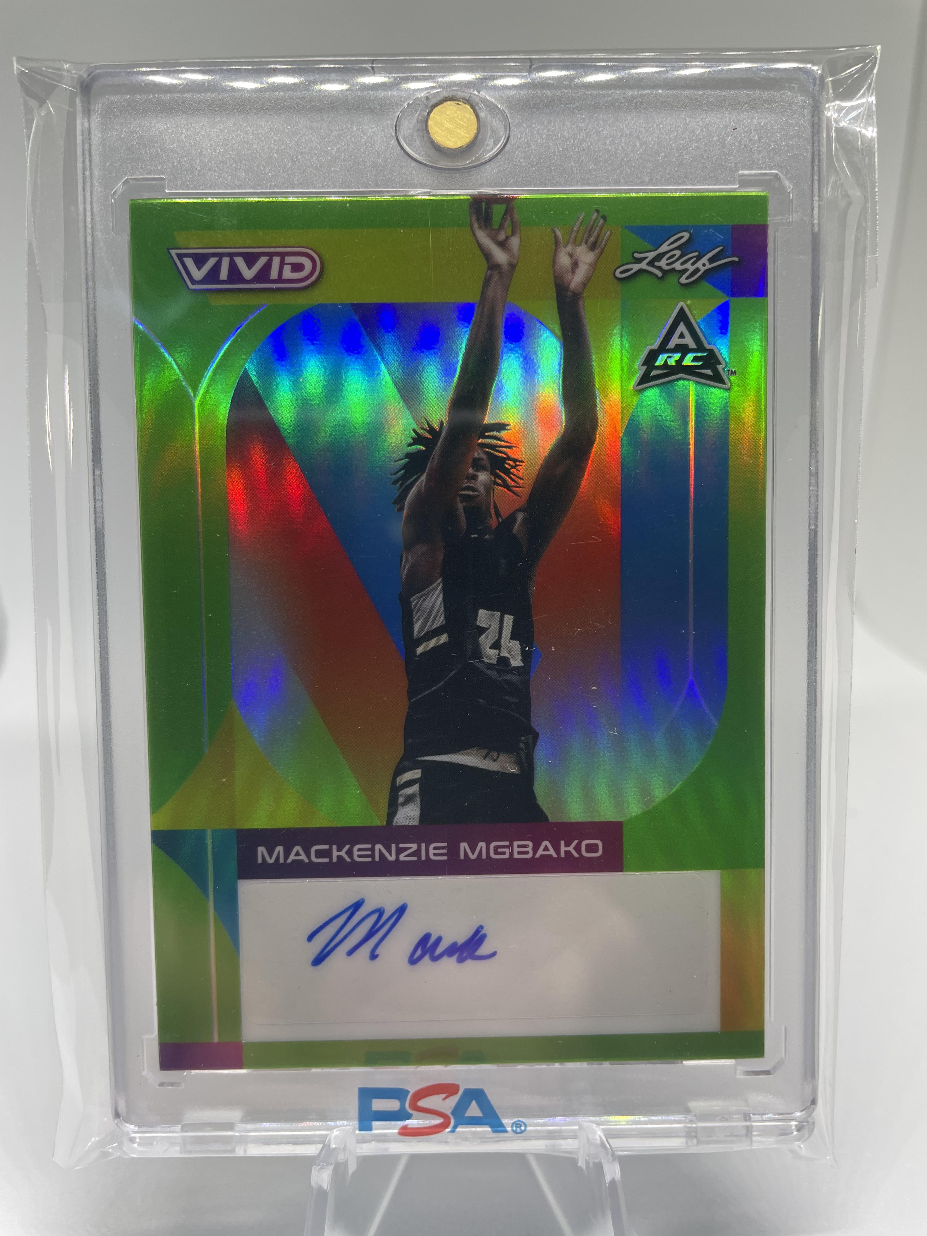 2022-23 Leaf Vivid Mackenzie Mgbako Green Prizm Rookie Auto /15