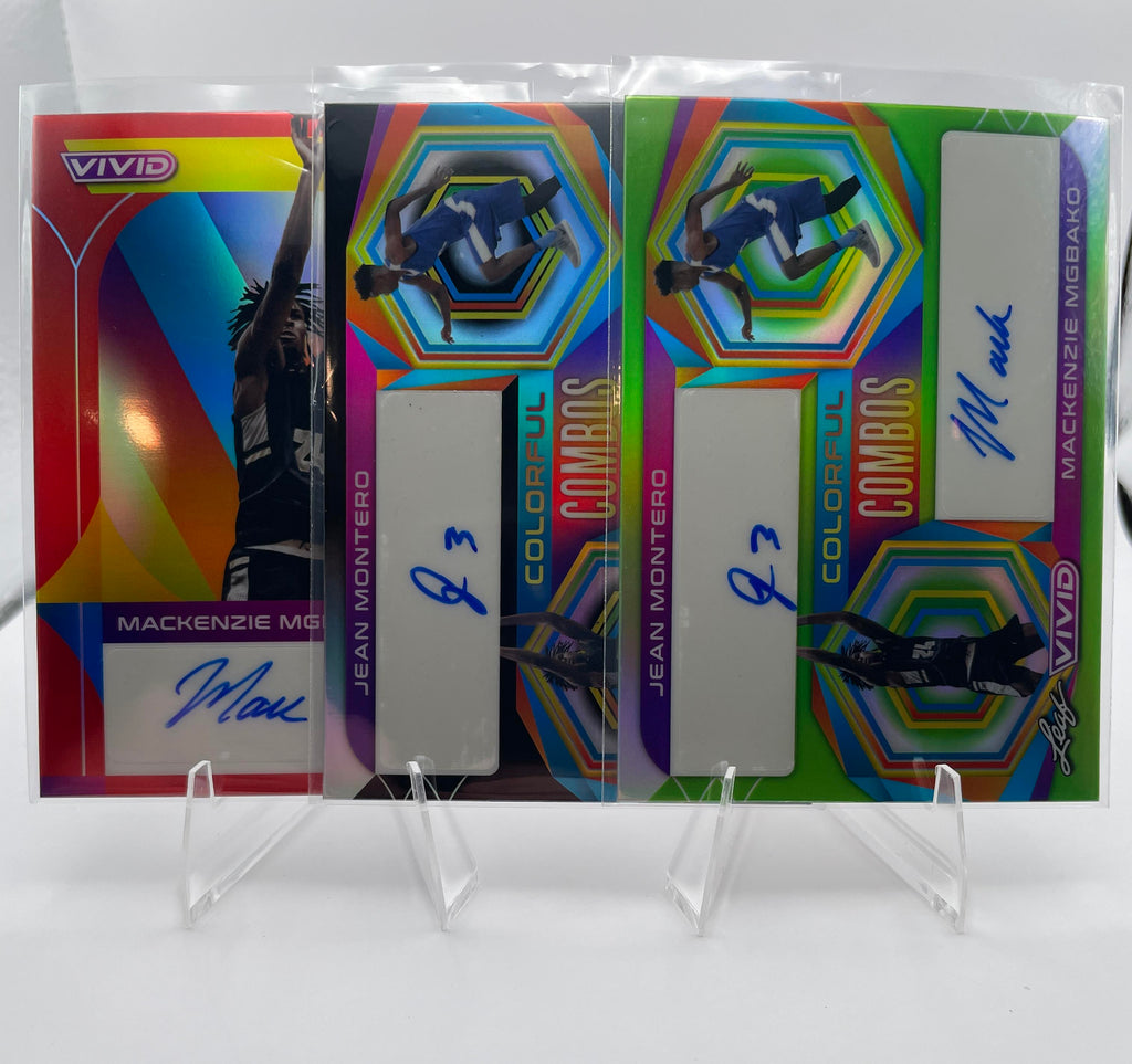2022-23 Leaf Vivid Mackenzie Mgbako Jean Montero Green Prizm Auto /15 Black /20