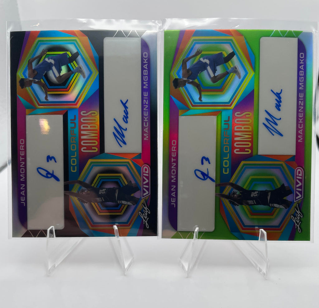 2022-23 Leaf Vivid Mackenzie Mgbako Jean Montero Green Prizm Auto /15 Black /20