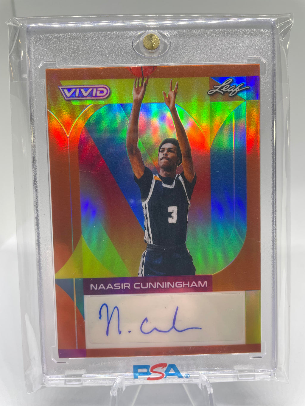 2022-23 Leaf Vivid Naasir Cunningham Orange Rookie Auto /10