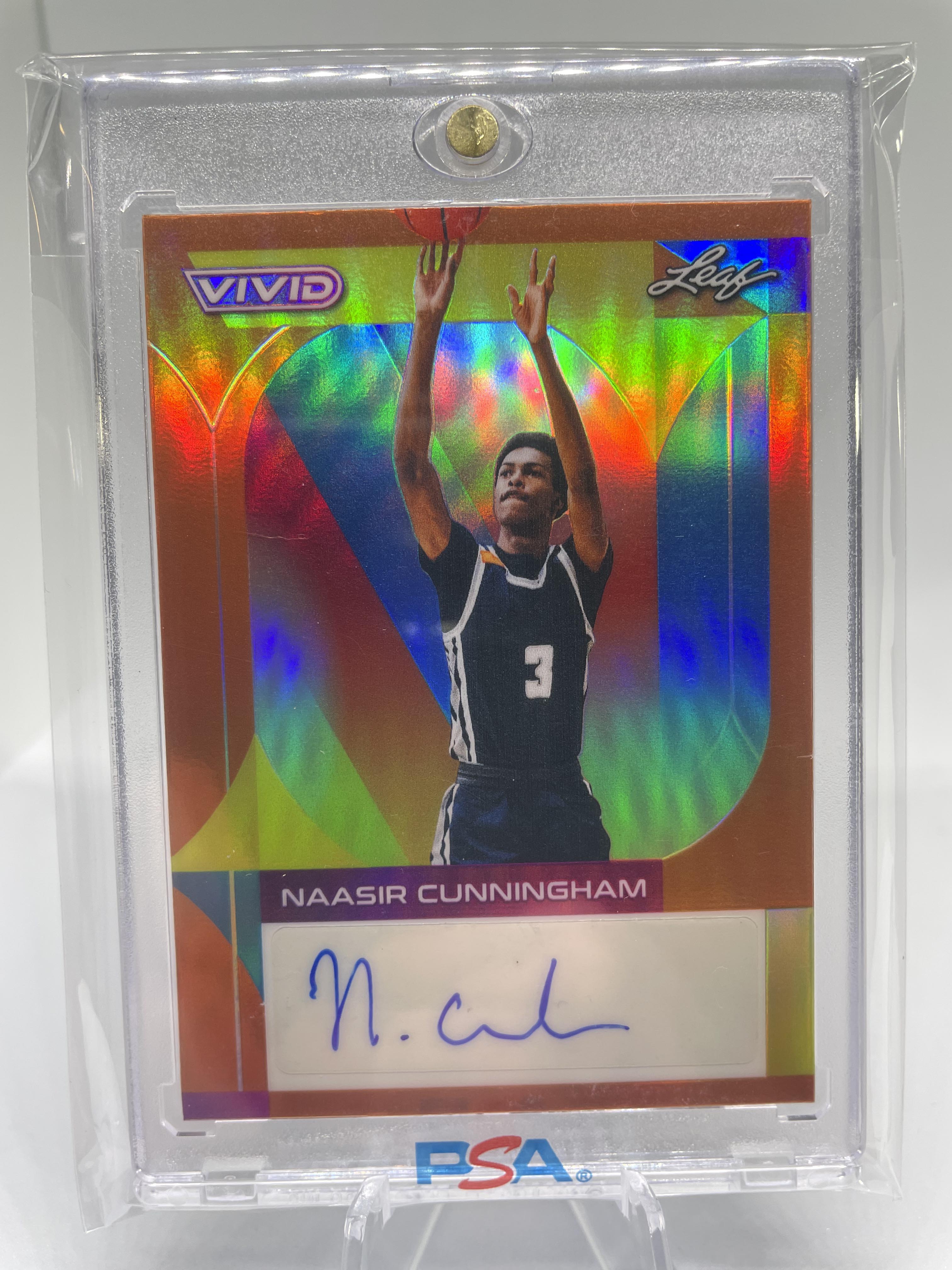 2022-23 Leaf Vivid Naasir Cunningham Orange Rookie Auto /10