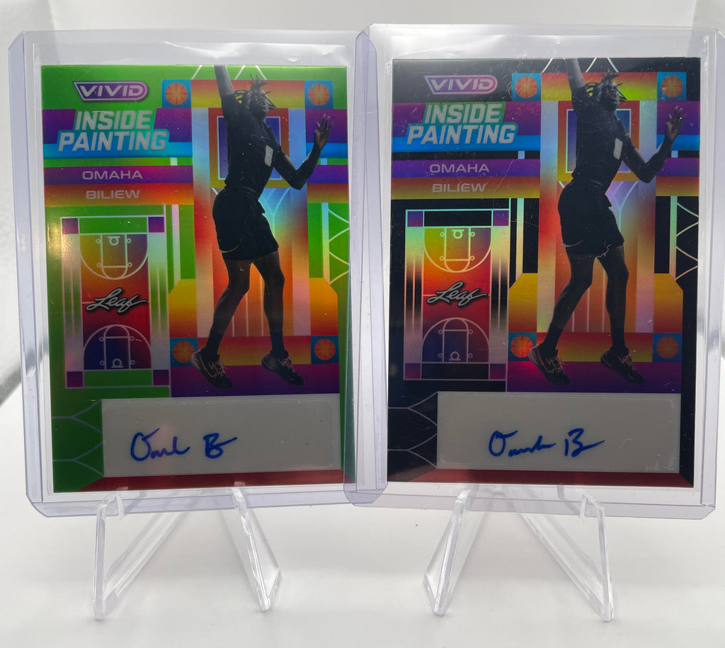 2022-23 Leaf Vivid Omaha Biliew Inside Painting Green Auto /15 + Black Auto /20