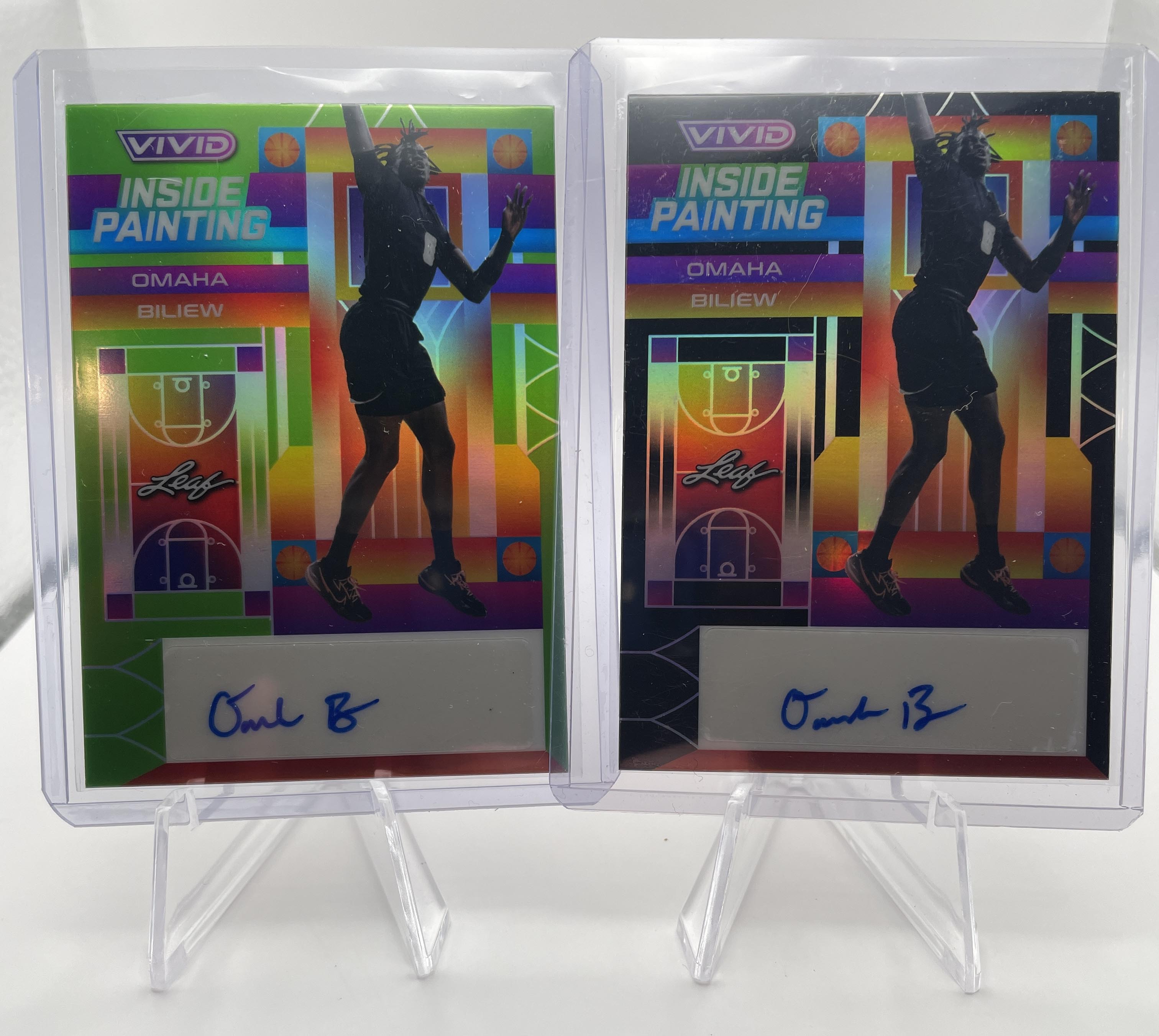 2022-23 Leaf Vivid Omaha Biliew Inside Painting Green Auto /15 + Black Auto /20