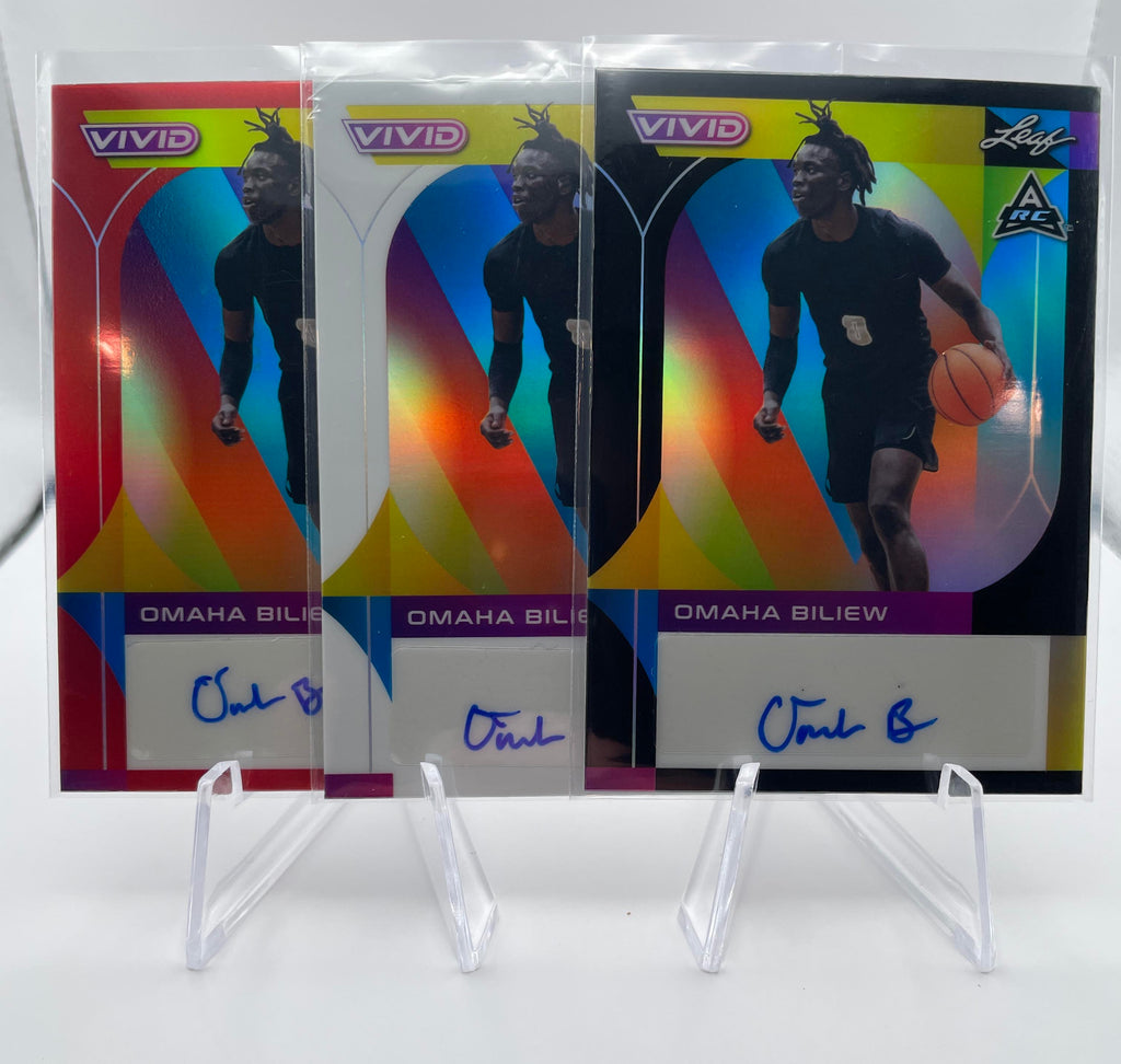 2022-23 Leaf Vivid Omaha Biliew White Prizm Rookie Auto /25 + Black /20 Red /35