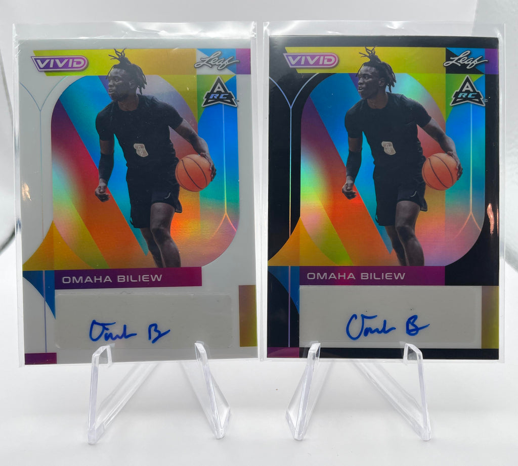 2022-23 Leaf Vivid Omaha Biliew White Prizm Rookie Auto /25 + Black /20 Red /35