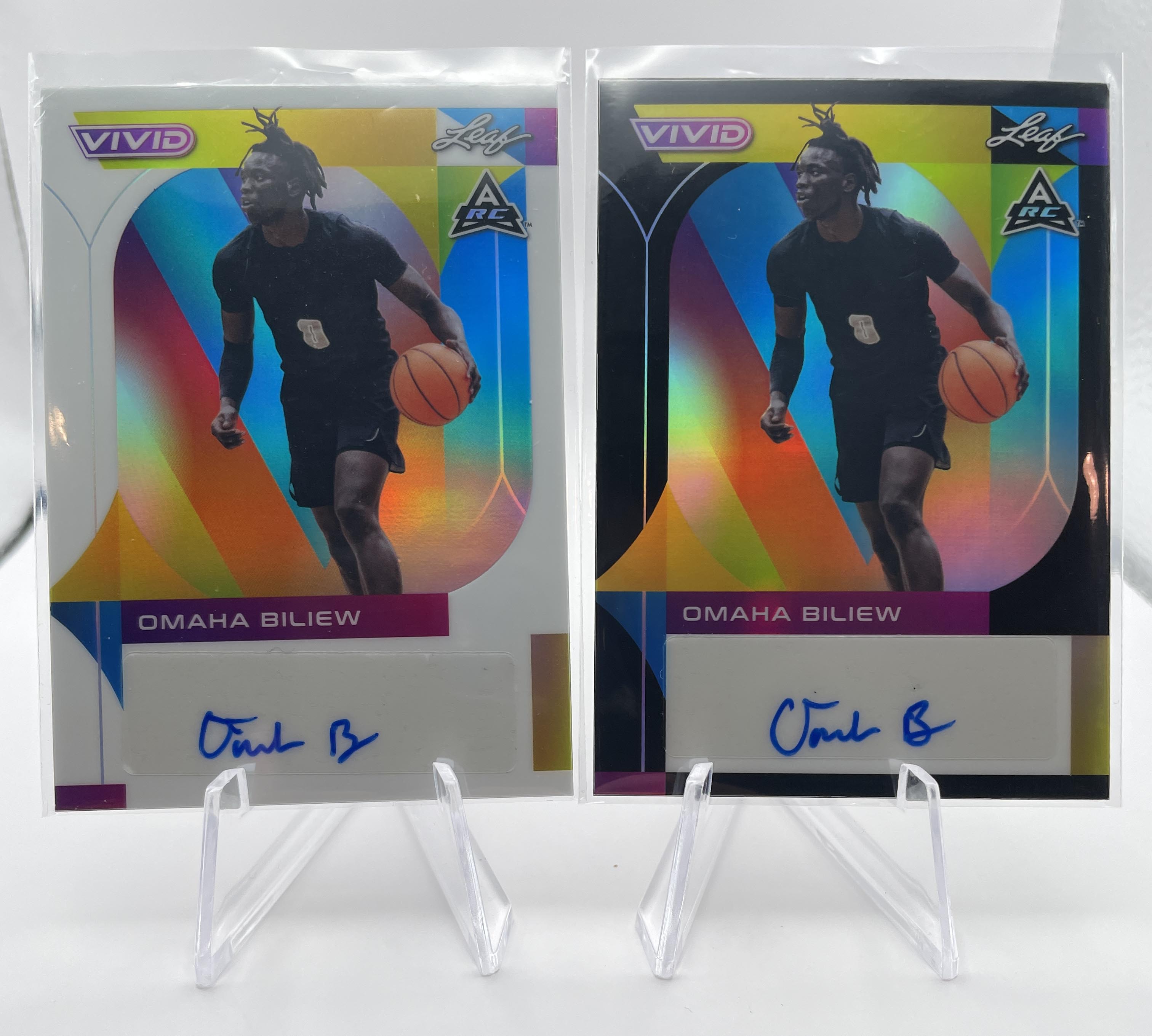 2022-23 Leaf Vivid Omaha Biliew White Prizm Rookie Auto /25 + Black /20 Red /35