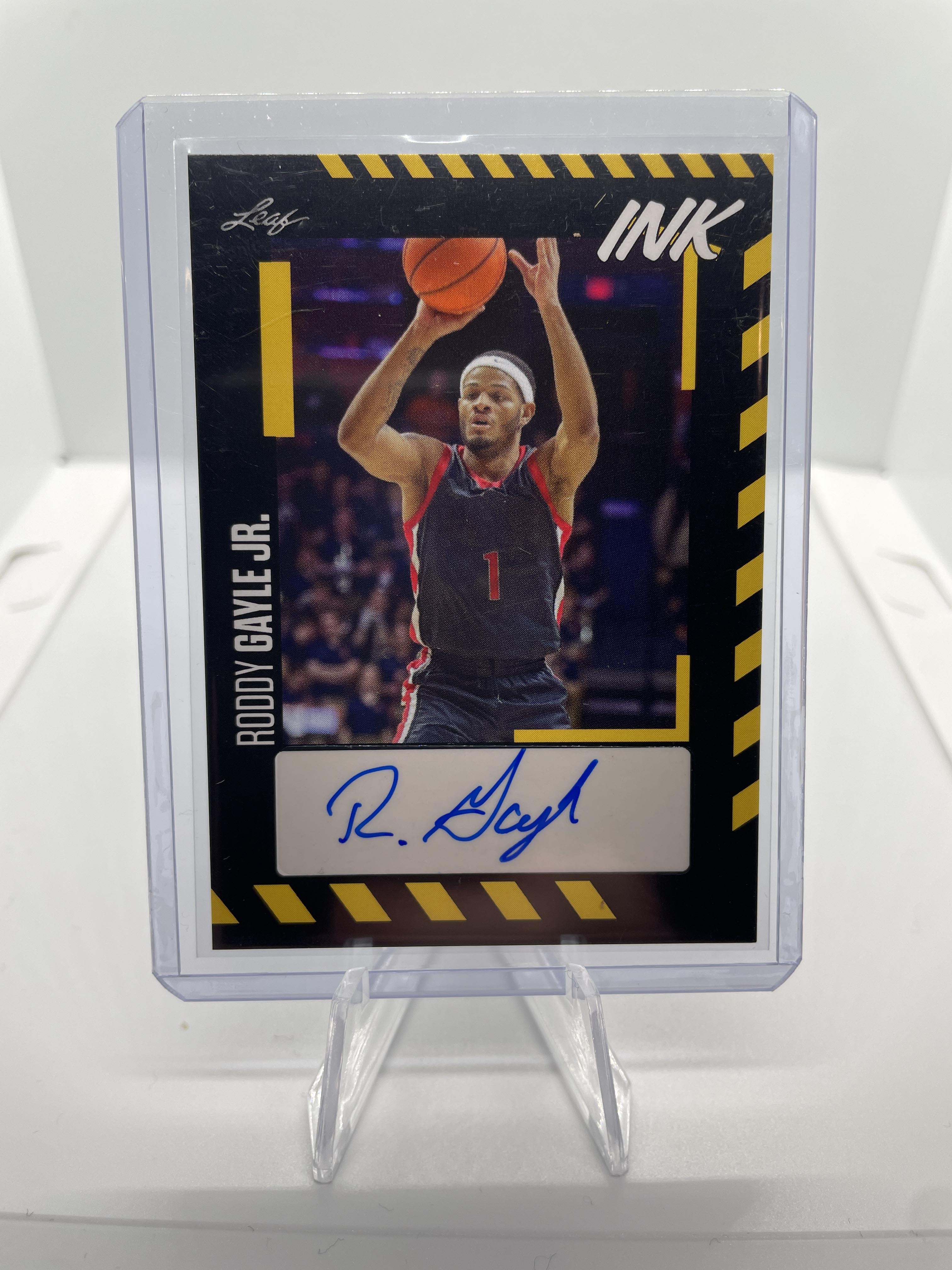 2022-23 Leaf ink Roddy Gayle Jr. Yellow Border Rookie Auto