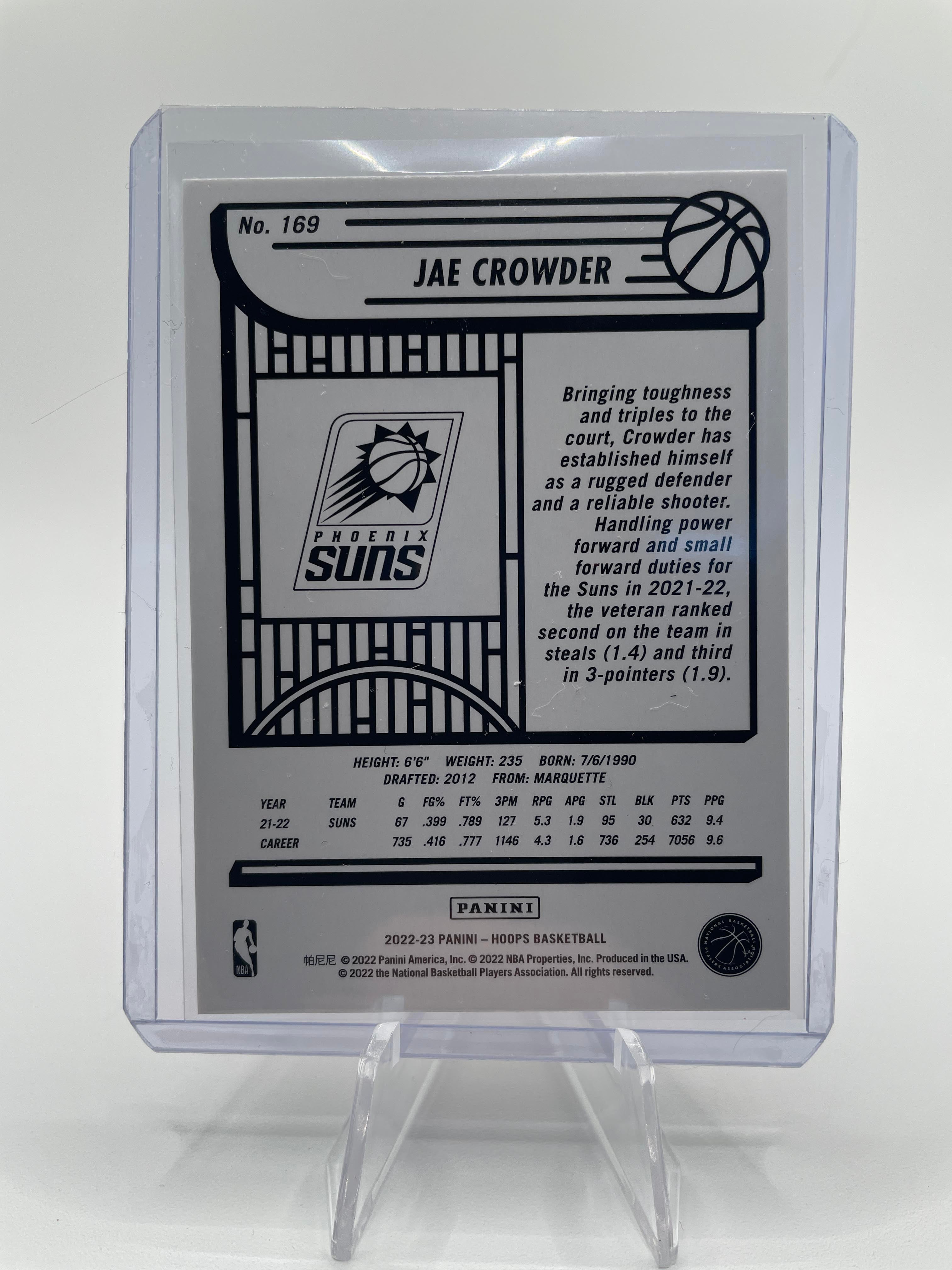 2022-23 NBA Hoops Jae Crowder Orange Pulsar SP /25 #169