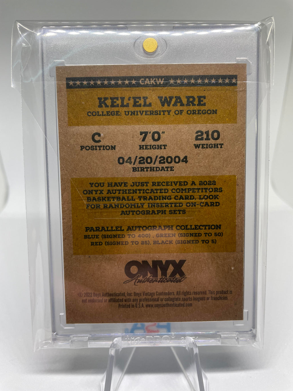2022-23 Onyx Vintage Kel'el Ware Blue On-Card Rookie Auto /400