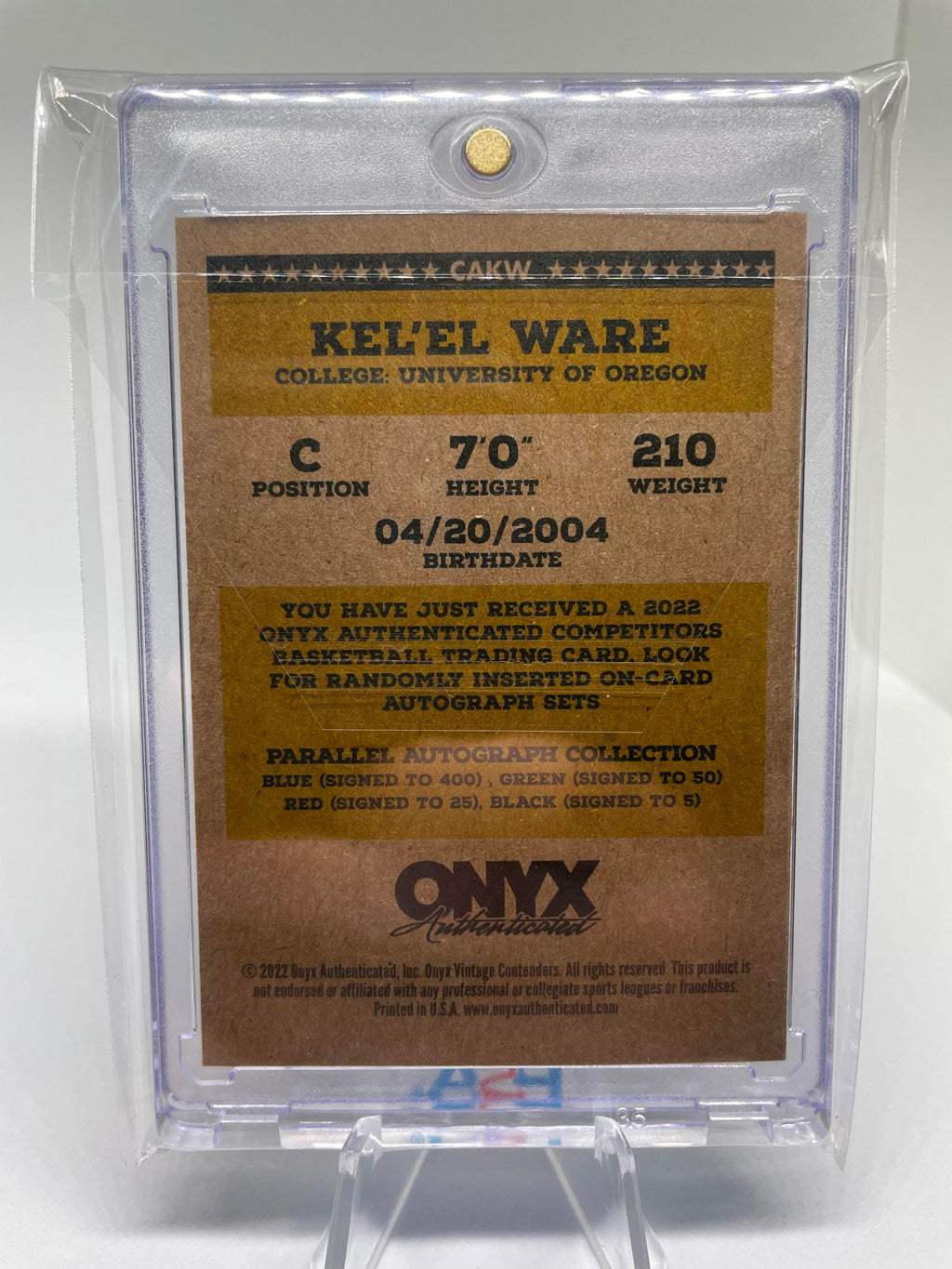2022-23 Onyx Vintage Kel'el Ware Blue On-Card Rookie Auto /400