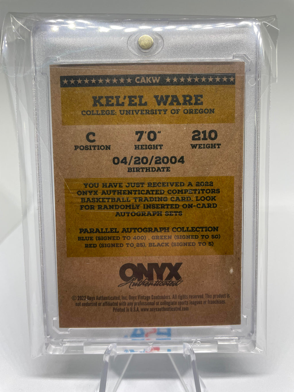 2022-23 Onyx Vintage Kel'el Ware Blue On-Card Rookie Auto /400