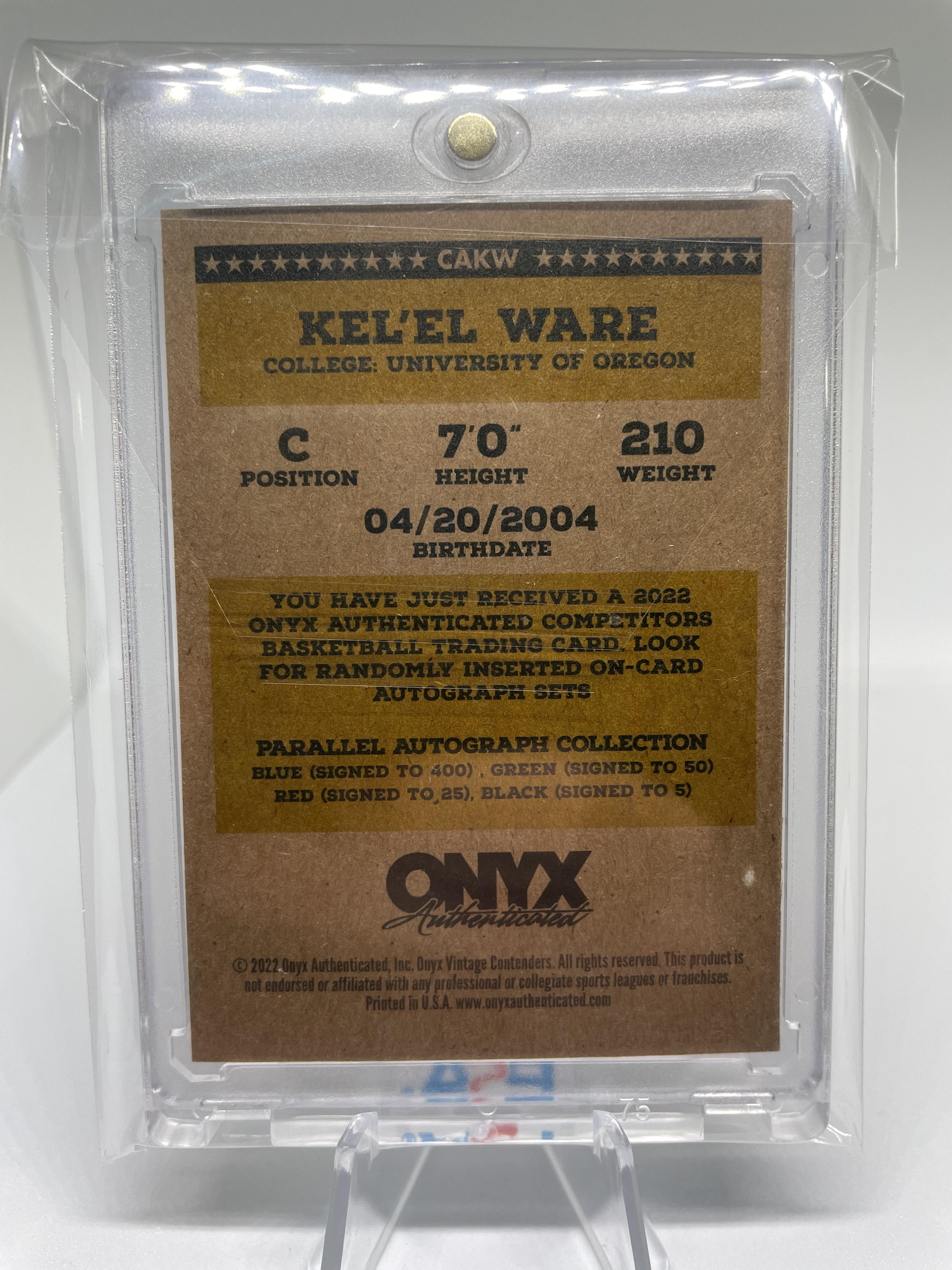 2022-23 Onyx Vintage Kel'el Ware Blue On-Card Rookie Auto /400