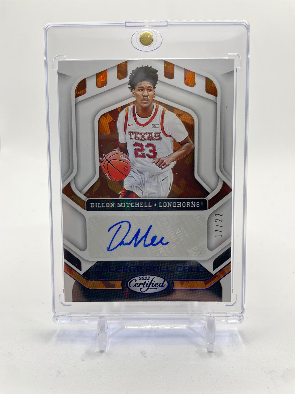2022-23 Panini Chronicles Draft Dillon Mitchell Blue Cracked Ice Rookie Auto /22