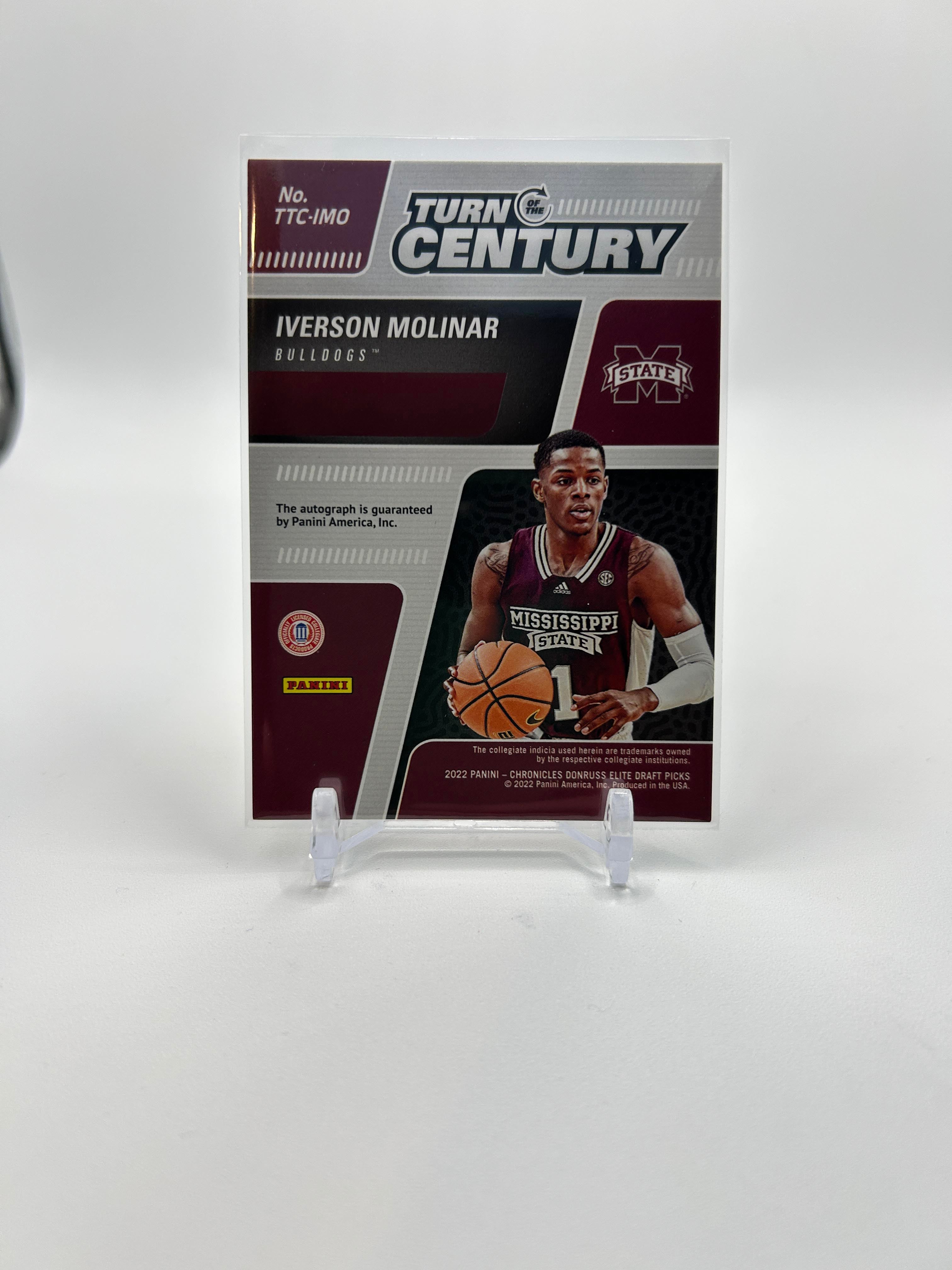 2022-23 Panini Chronicles Draft Iverson Molinar Turn of Century Pink Rookie Auto
