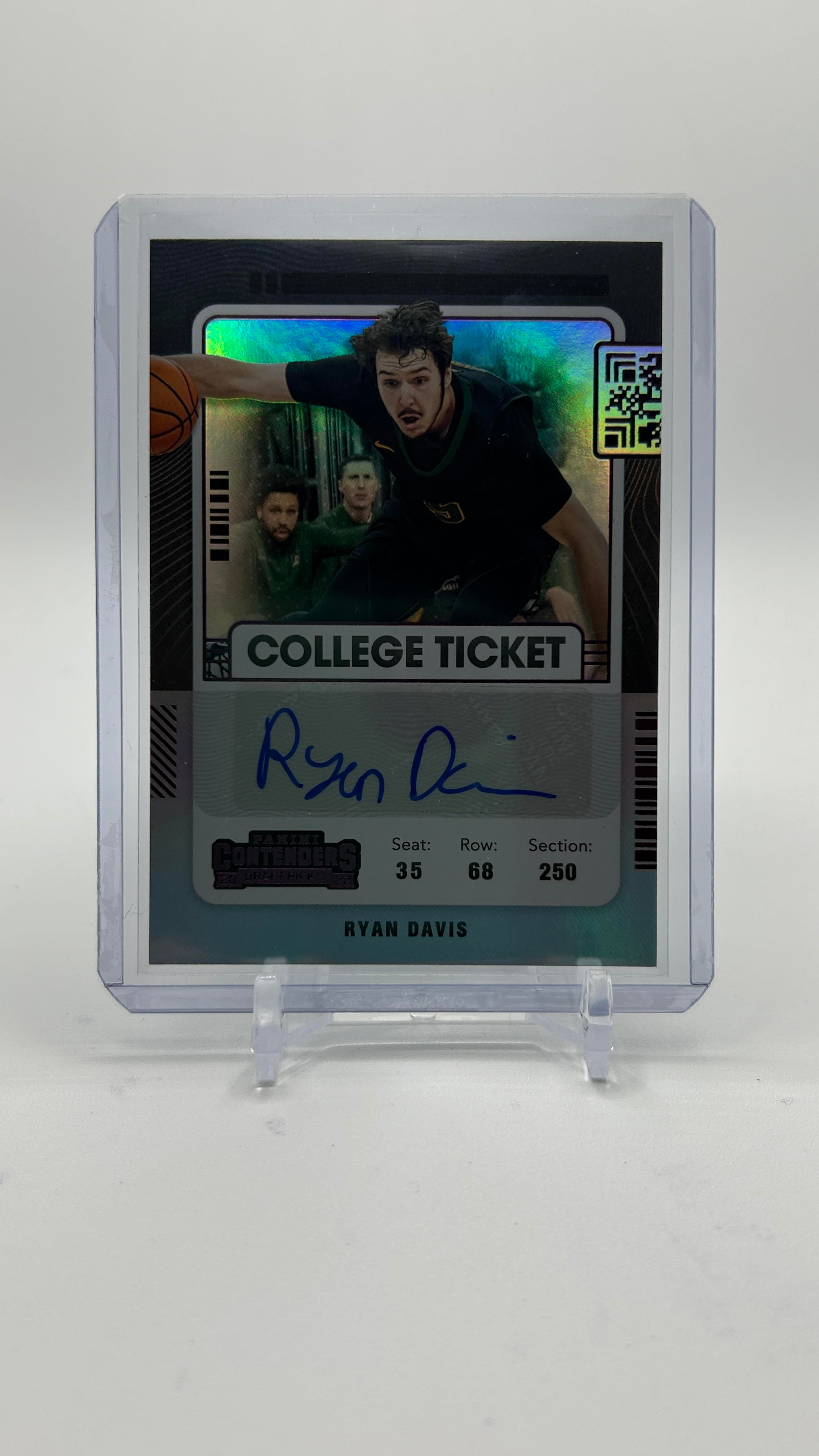 2022-23 Panini Chronicles Draft Picks Ryan Davis College Ticket Rookie Auto