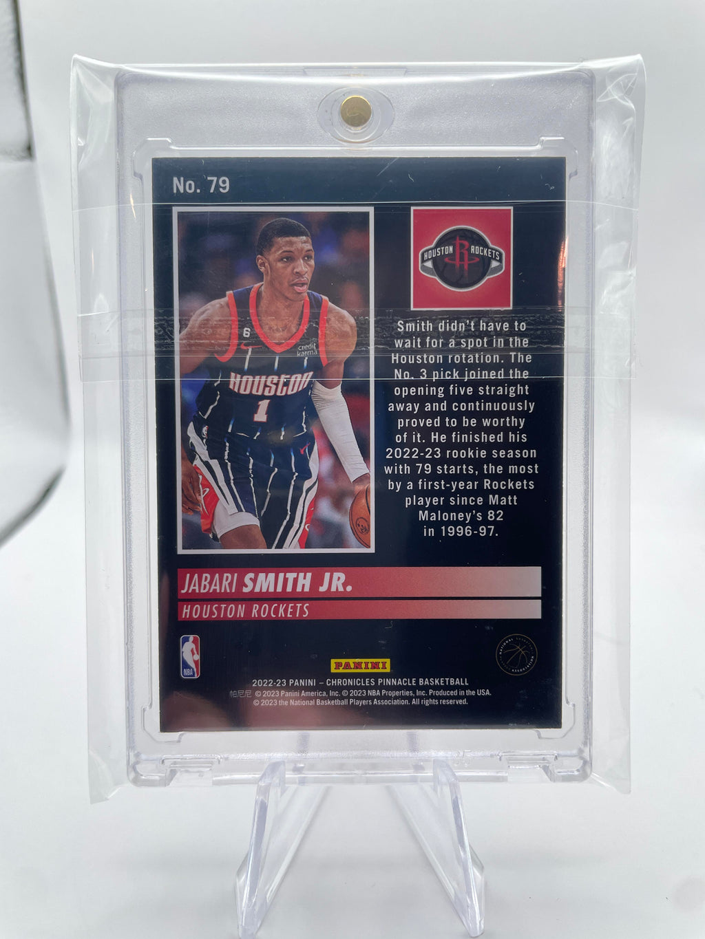 2022-23 Panini Chronicles Jabari Smith Jr Pinnacle Purple Parallel Rookie /49