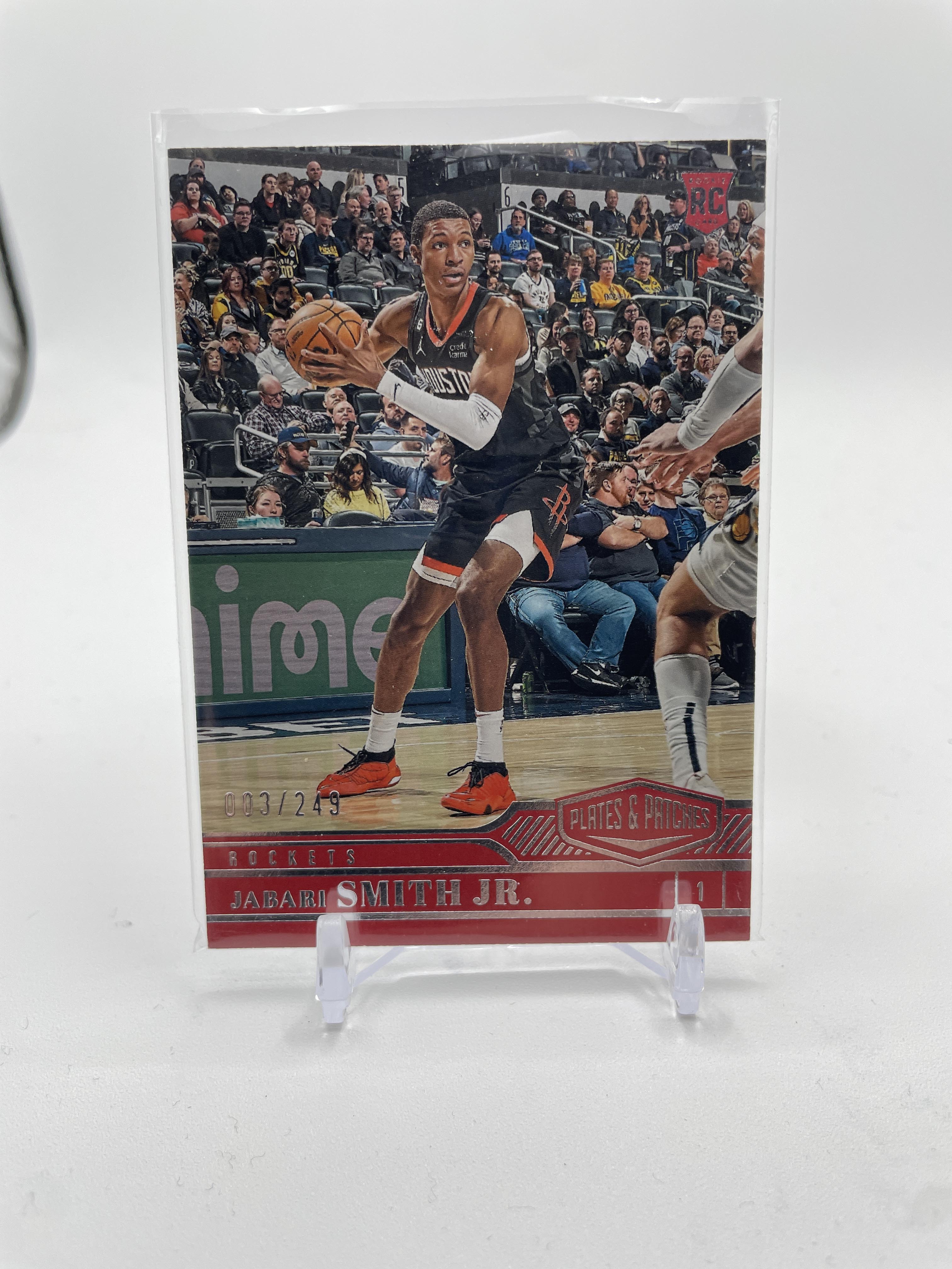 2022-23 Panini Chronicles Jabari Smith Jr Plates & Patches Red Rookie /249