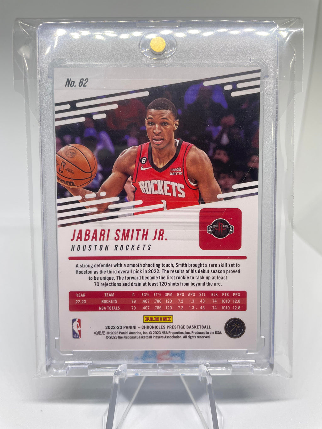 2022-23 Panini Chronicles Jabari Smith Jr Prestige Blue Parallel Rookie /99