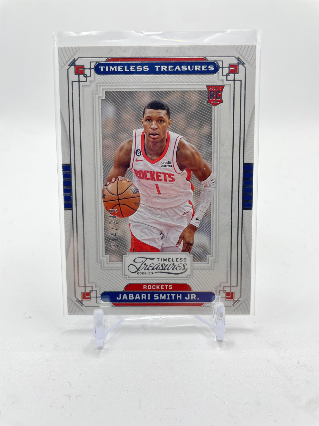 2022-23 Panini Chronicles Jabari Smith Jr Timeless Treasures Red Rookie /249