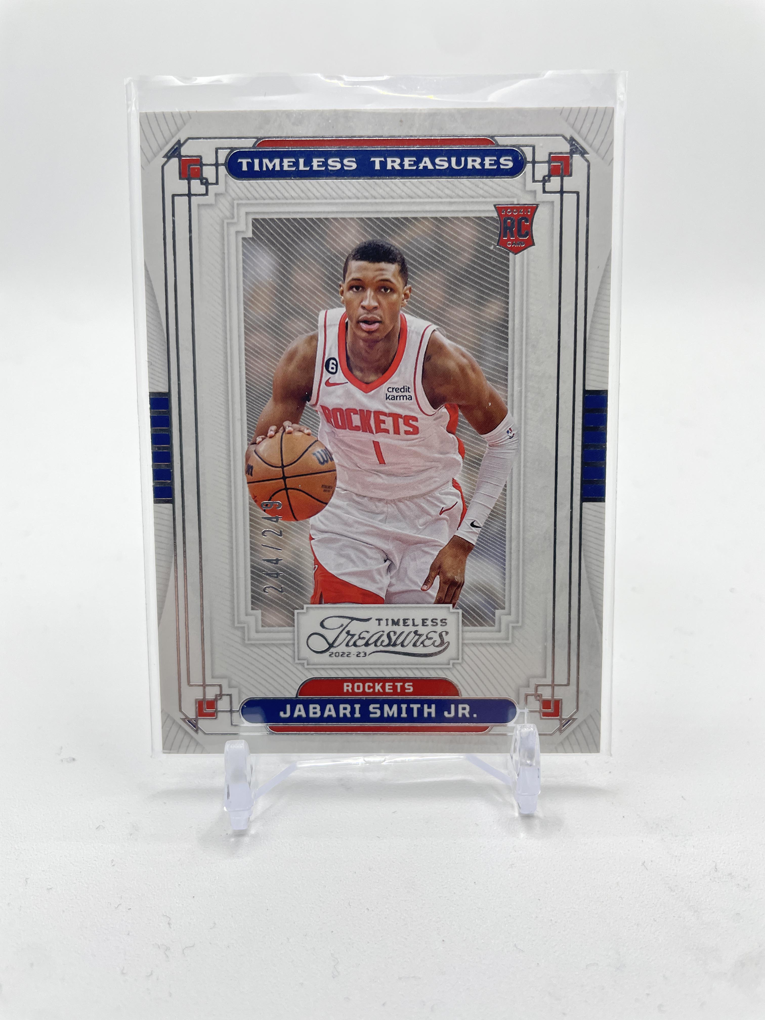 2022-23 Panini Chronicles Jabari Smith Jr Timeless Treasures Red Rookie /249
