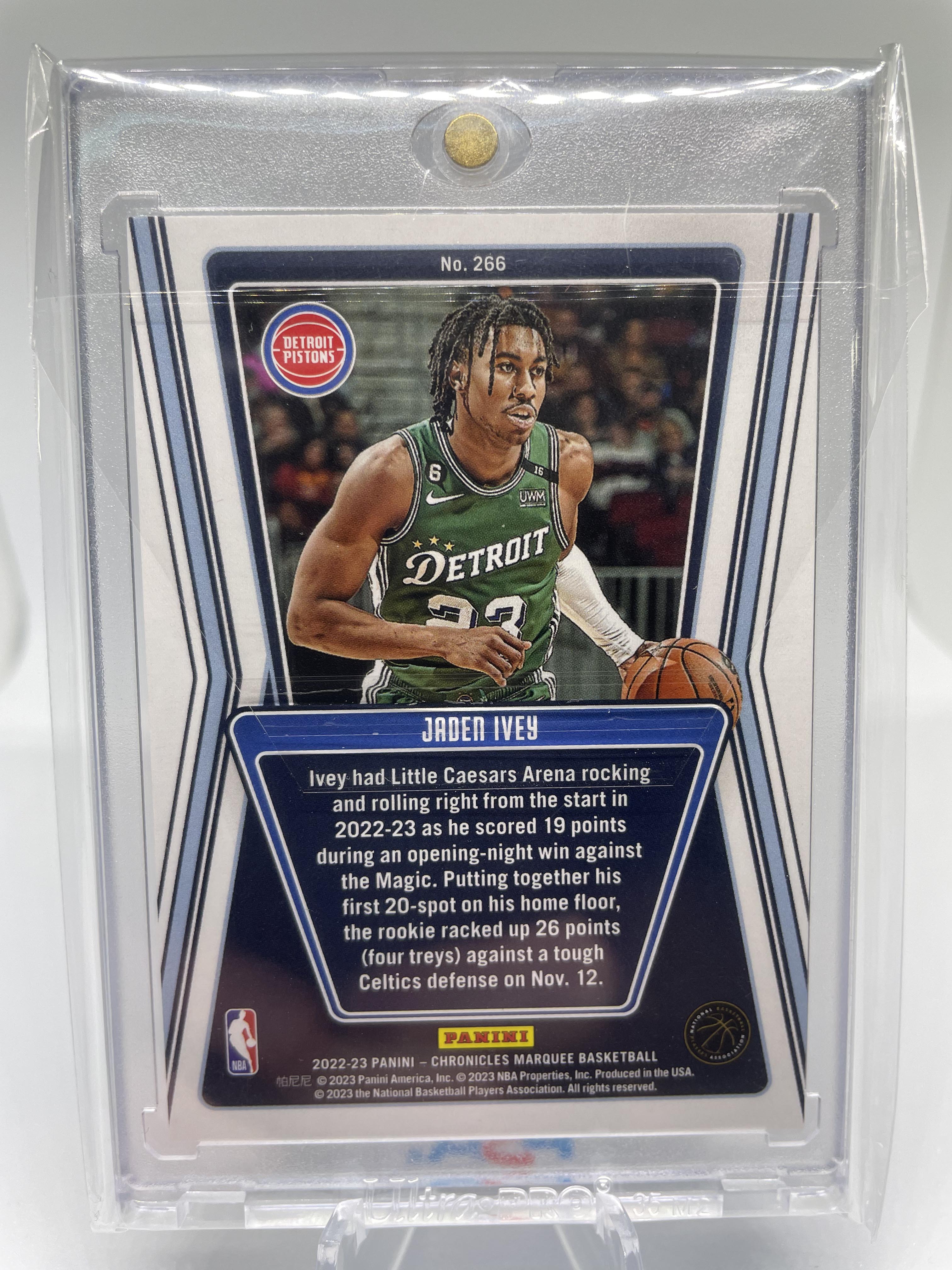 2022-23 Panini Chronicles Jaden Ivey Marquee Blue Foil Rookie SP /99