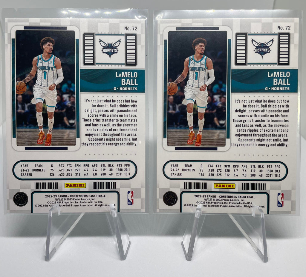 2022-23 Panini Contenders Lamelo Ball Playoff Ticket /249 (Set Of 2 )