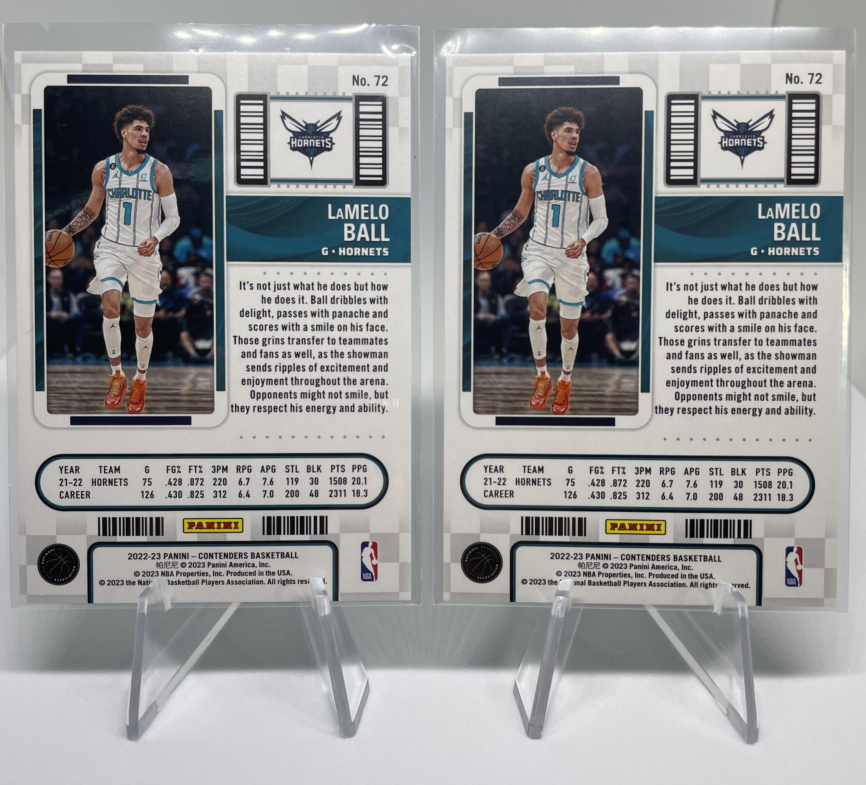 2022-23 Panini Contenders Lamelo Ball Playoff Ticket /249 (Set Of 2 )