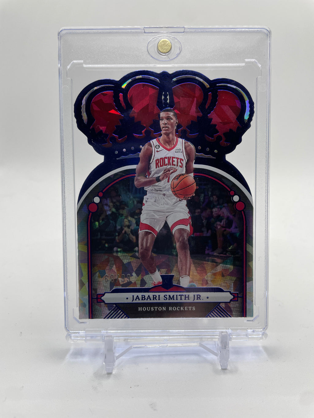 2022-23 Panini Crown Royale Jabari Smith Jr Crystal Blue Die-Cut Rookie /99
