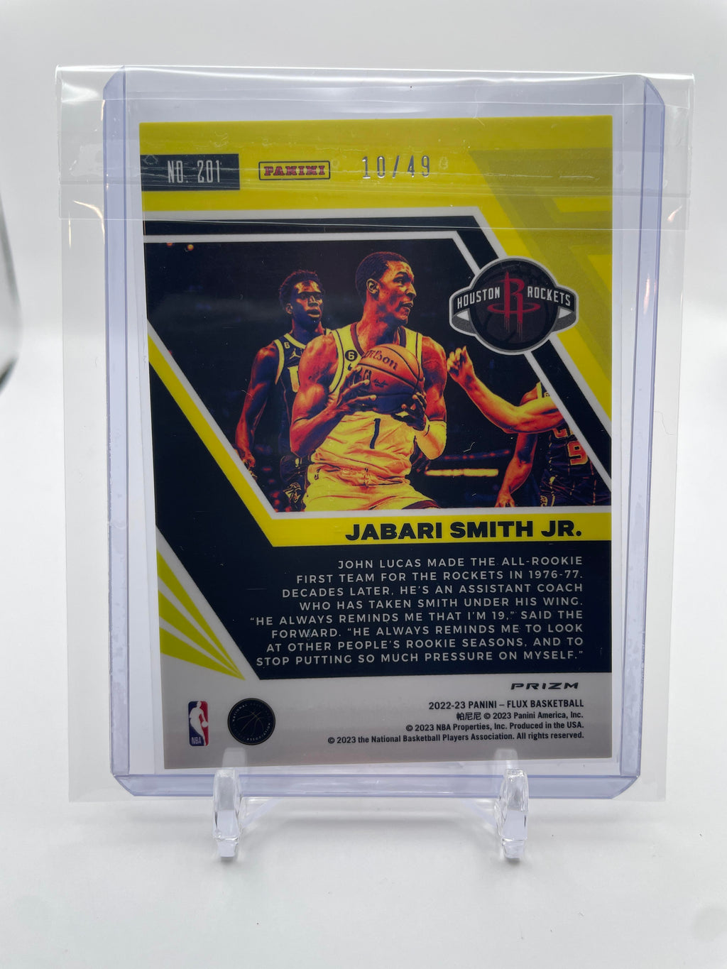 2022-23 Panini Flux Jabari Smith Black Prizm Rookie /49 #201