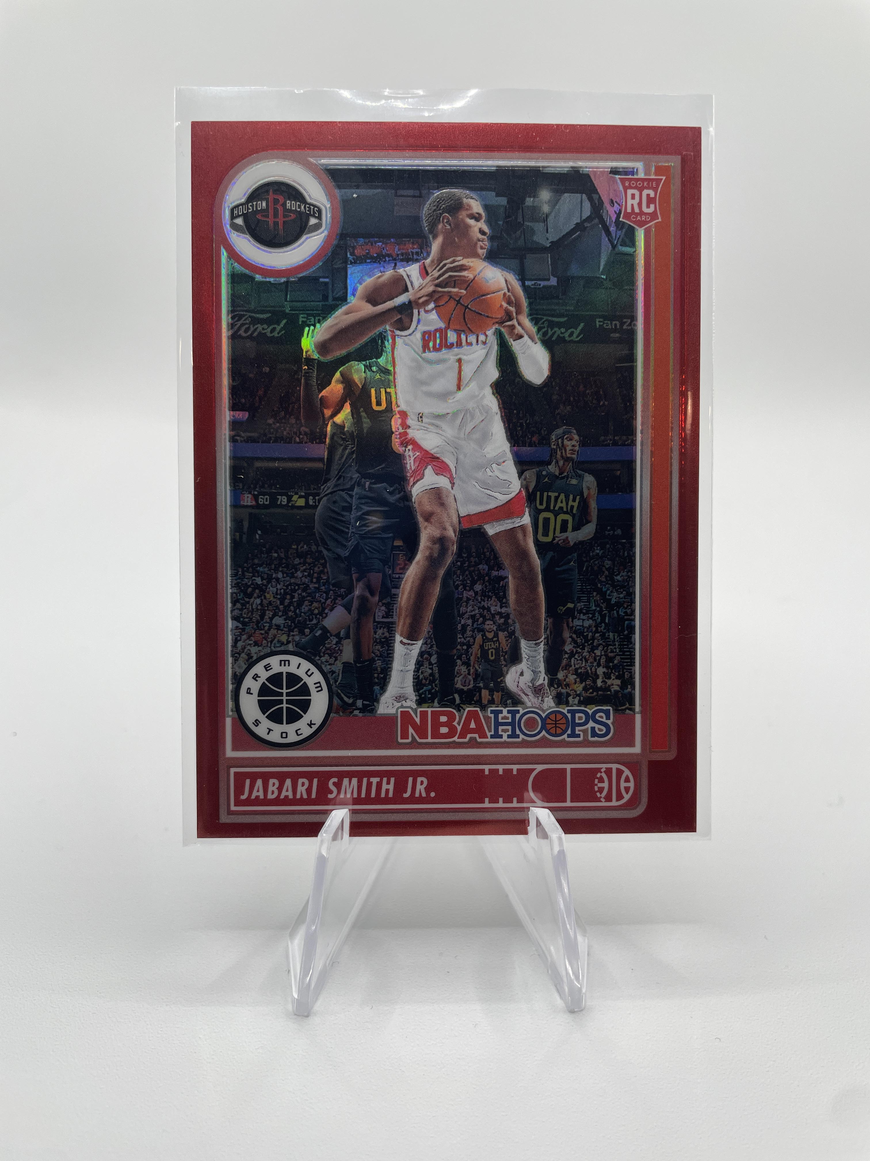 2022-23 Panini Hoops Premium Stock Jabari Smith Jr Red Prizm Rookie /149