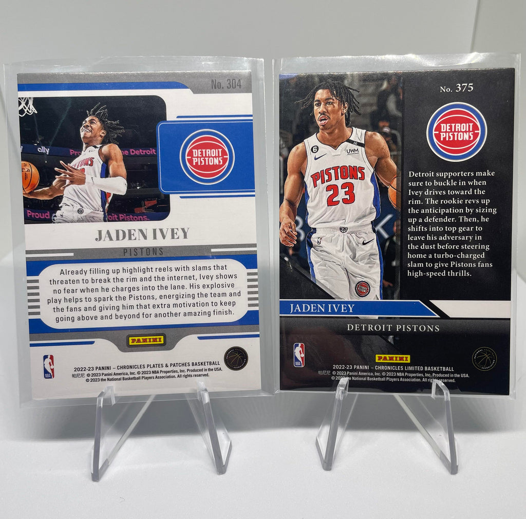 2022-23 Panini Jaden Ivey Limited + Plates Patches Red Foil Rookie /149 Set (x2)