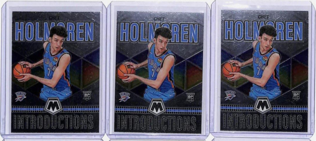 2022-23 Panini Mosaic Chet Holmgren Rookie Introductions Insert SP Set (x3)