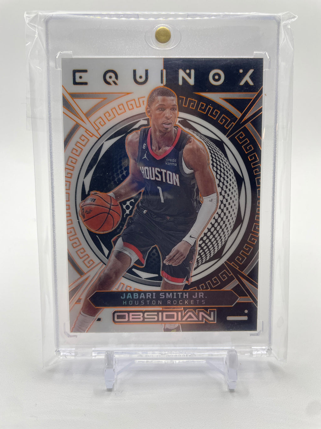 2022-23 Panini Obsidian Jabari Smith Jr. Equinox Electric Etch Orange Rookie /25