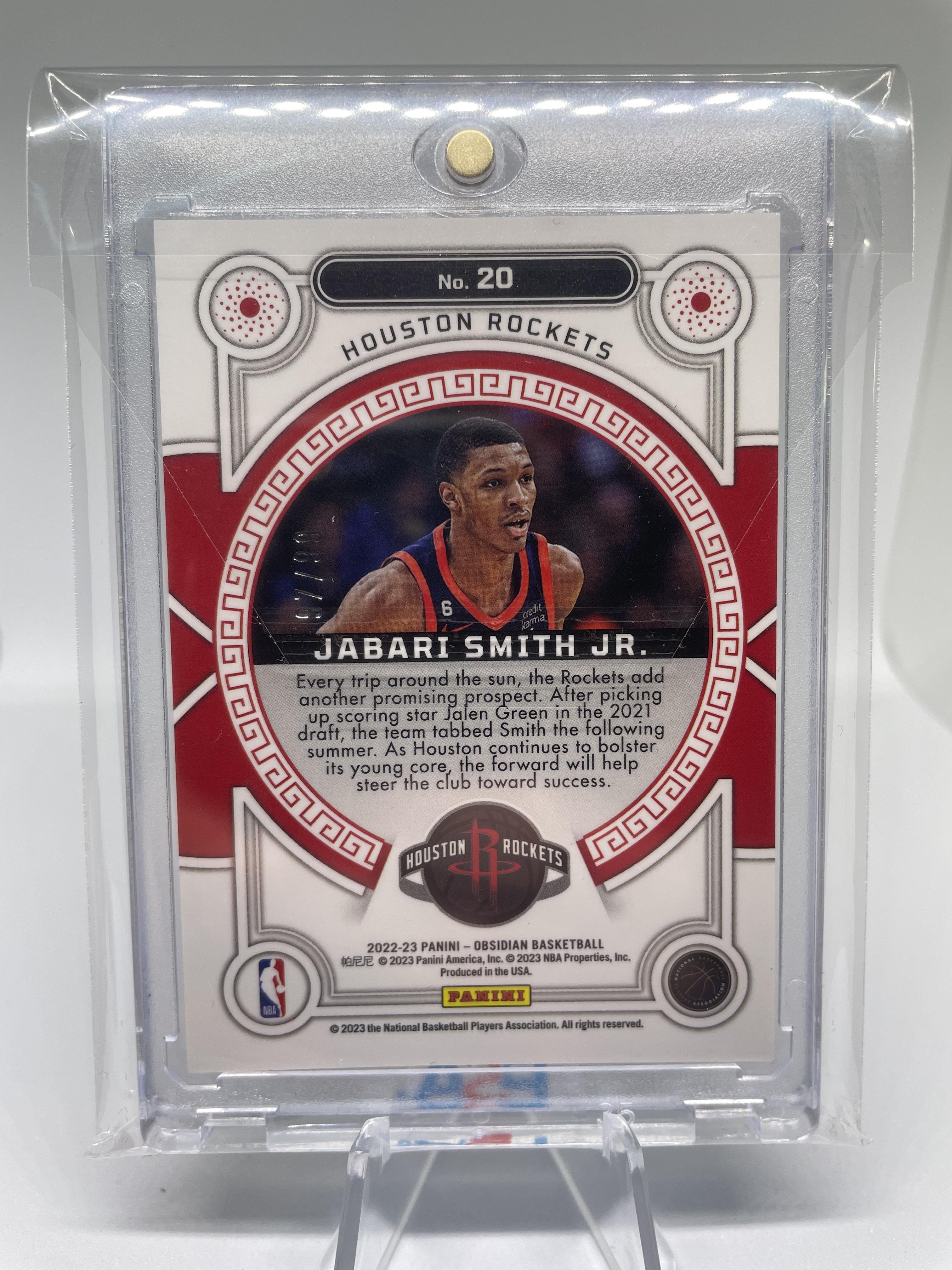 2022-23 Panini Obsidian Jabari Smith Orbital Insert Rookie /99 #20